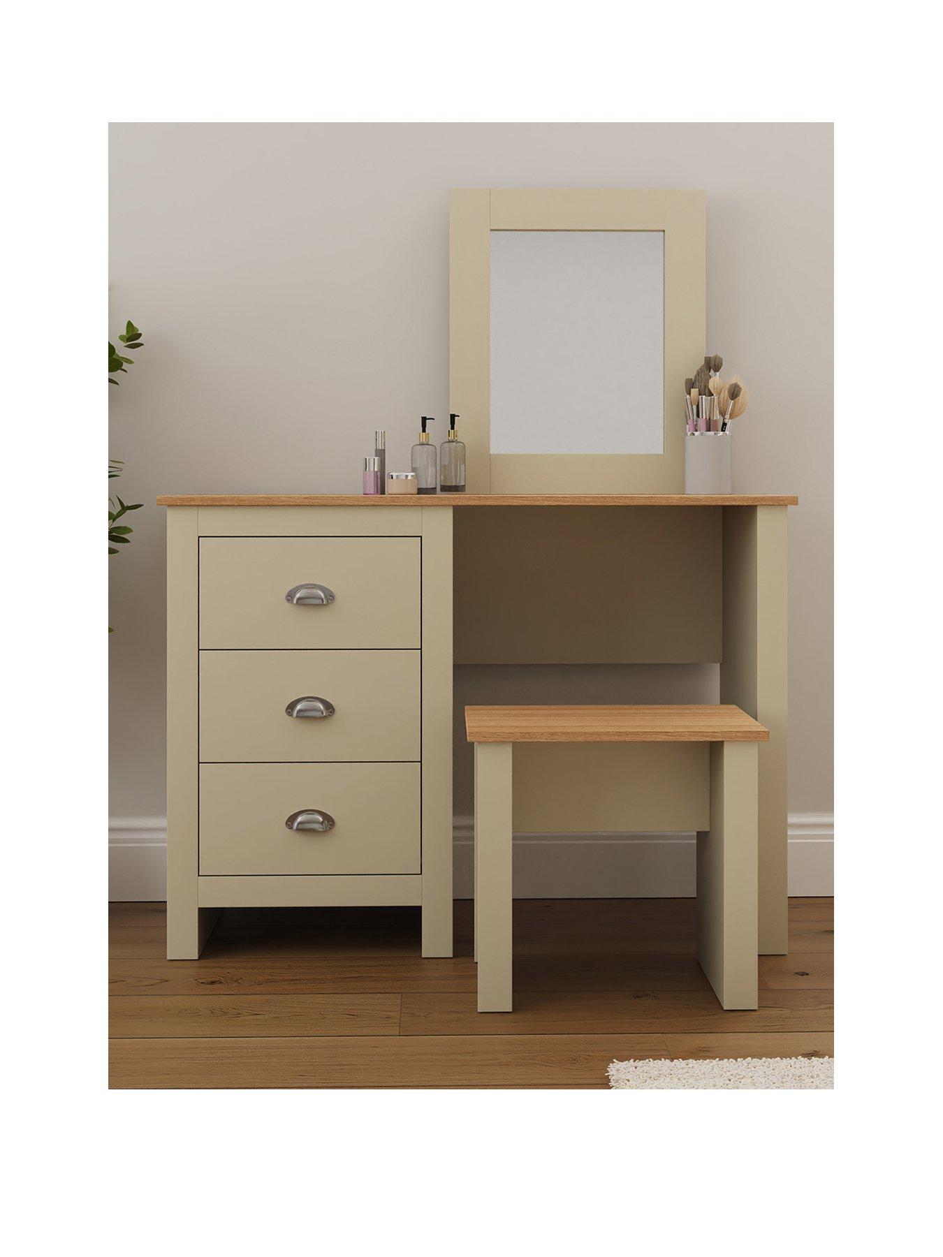 white christmas dresses Ashton Oak and Cream Painted Dressing Table Set main image 1