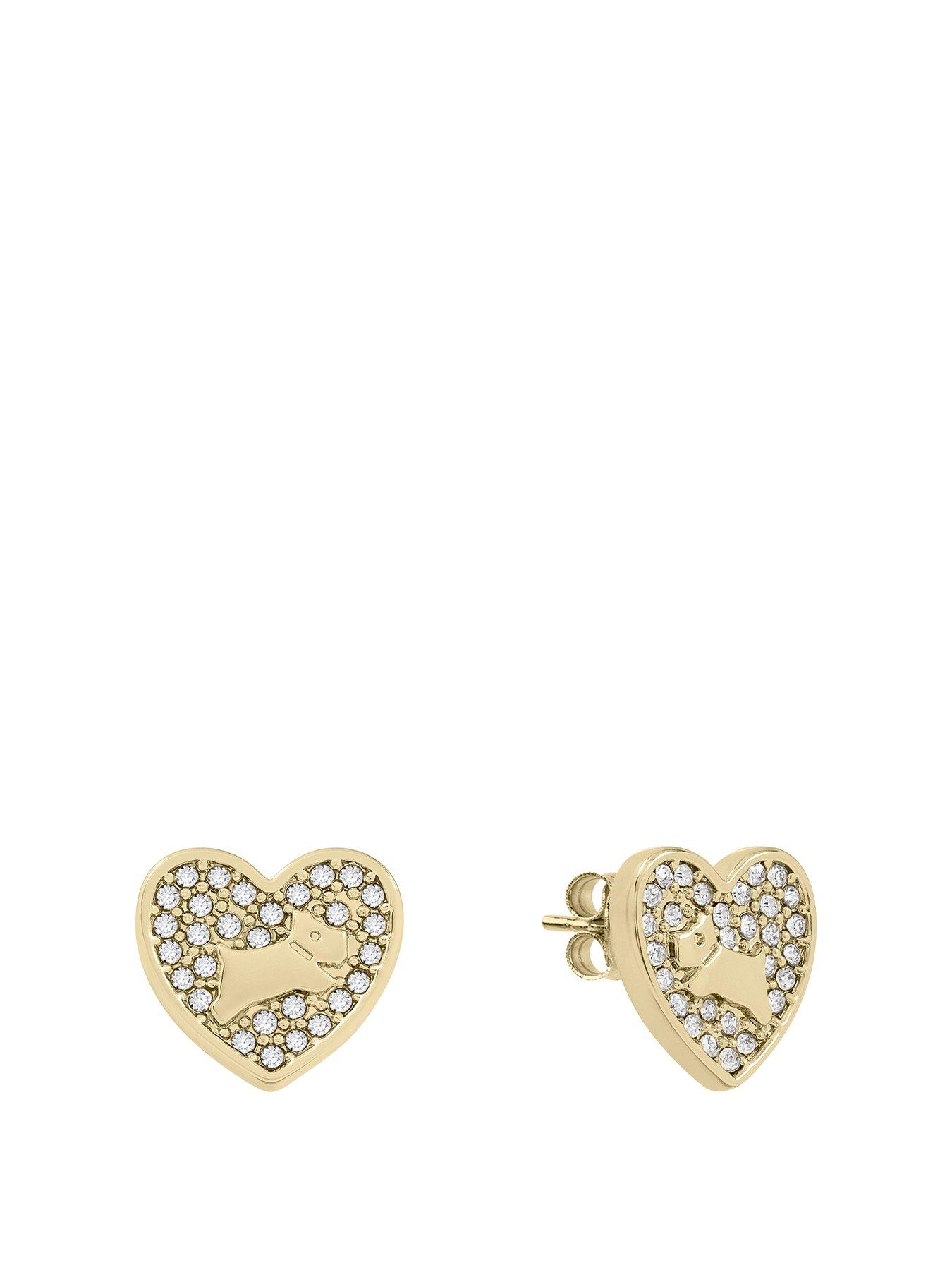  image of radley-18ct-gold-plated-paveacute-stone-heart-earrings