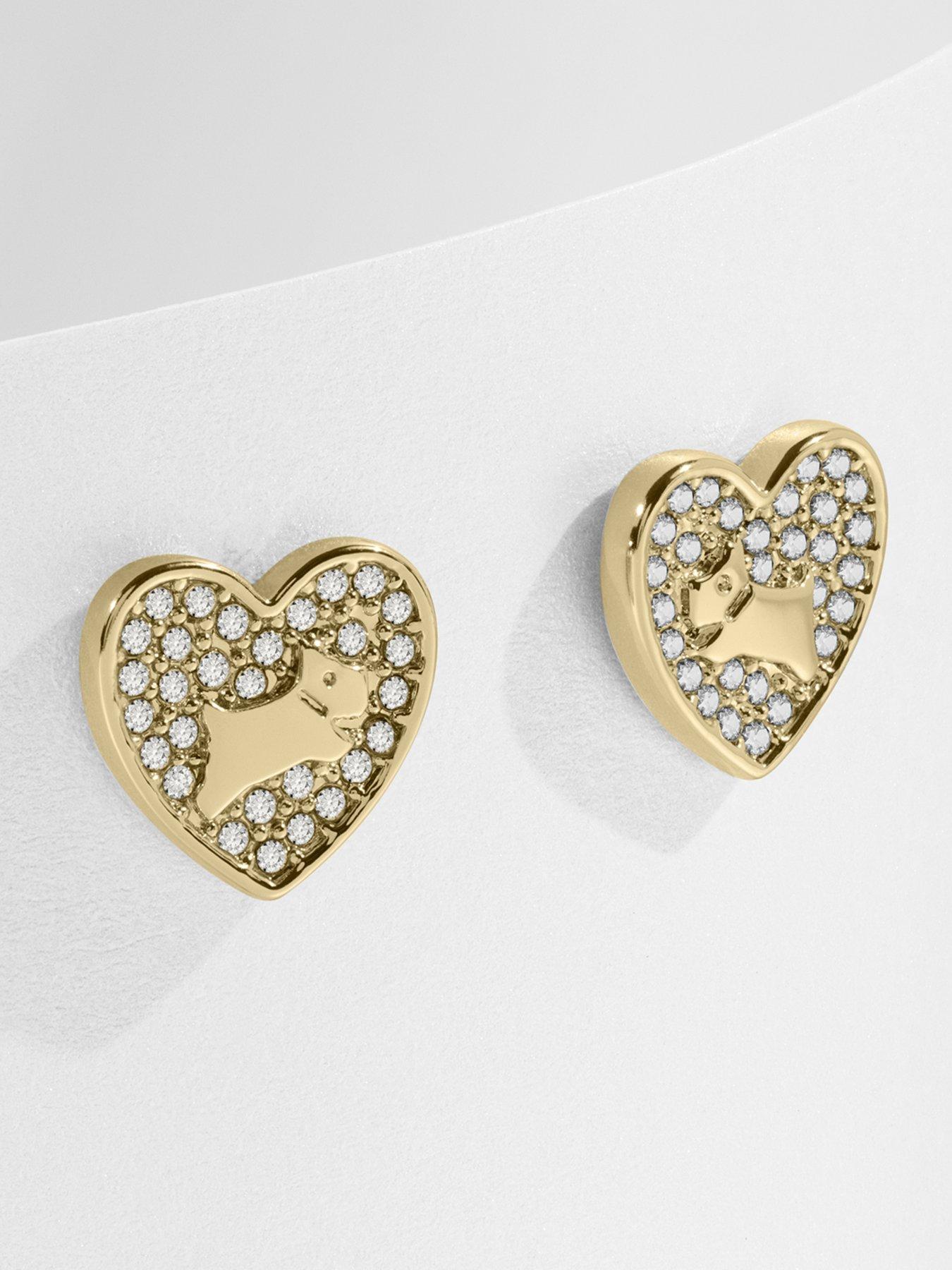 image of radley-18ct-gold-plated-paveacute-stone-heart-earrings