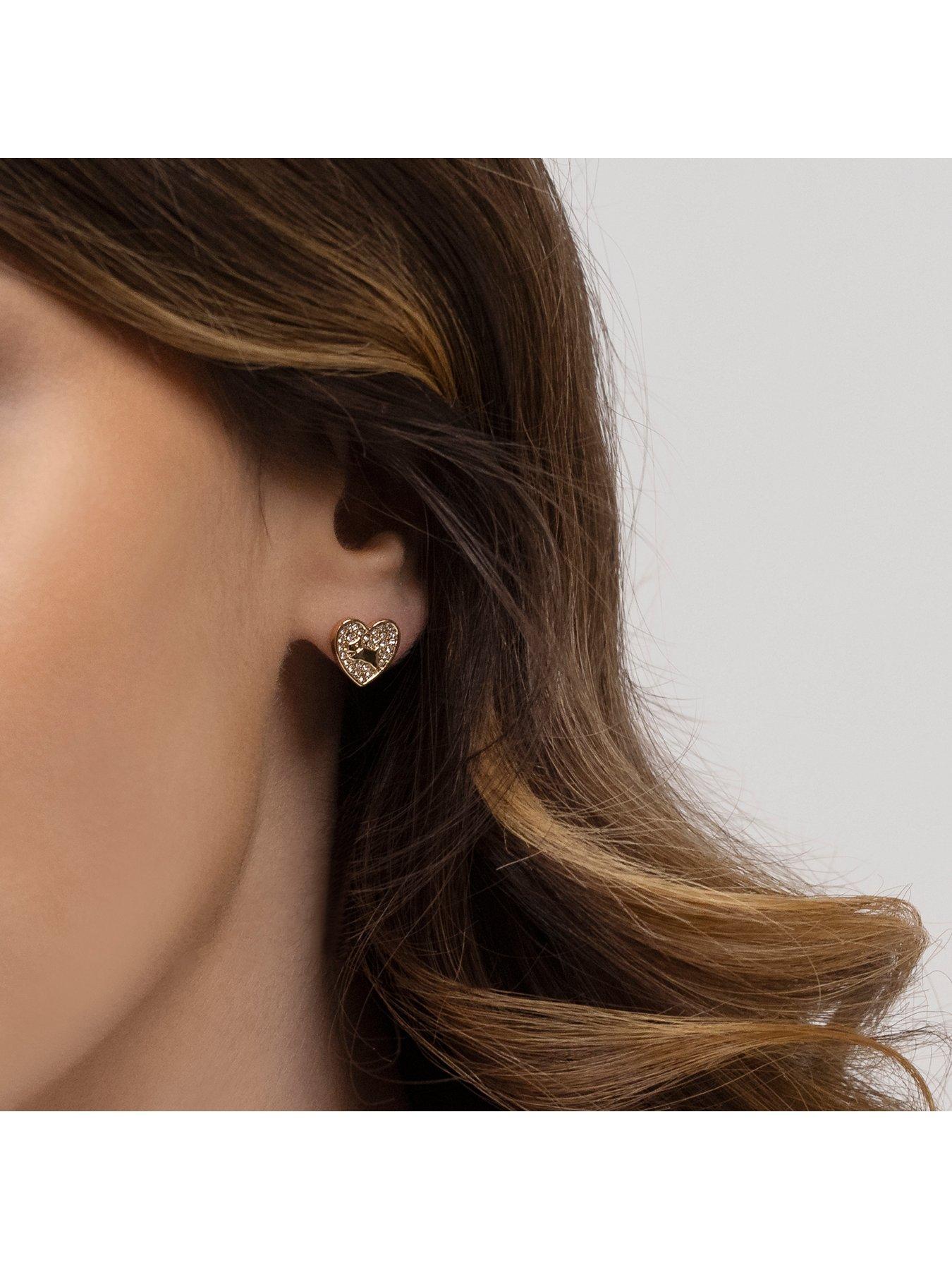  image of radley-18ct-gold-plated-paveacute-stone-heart-earrings