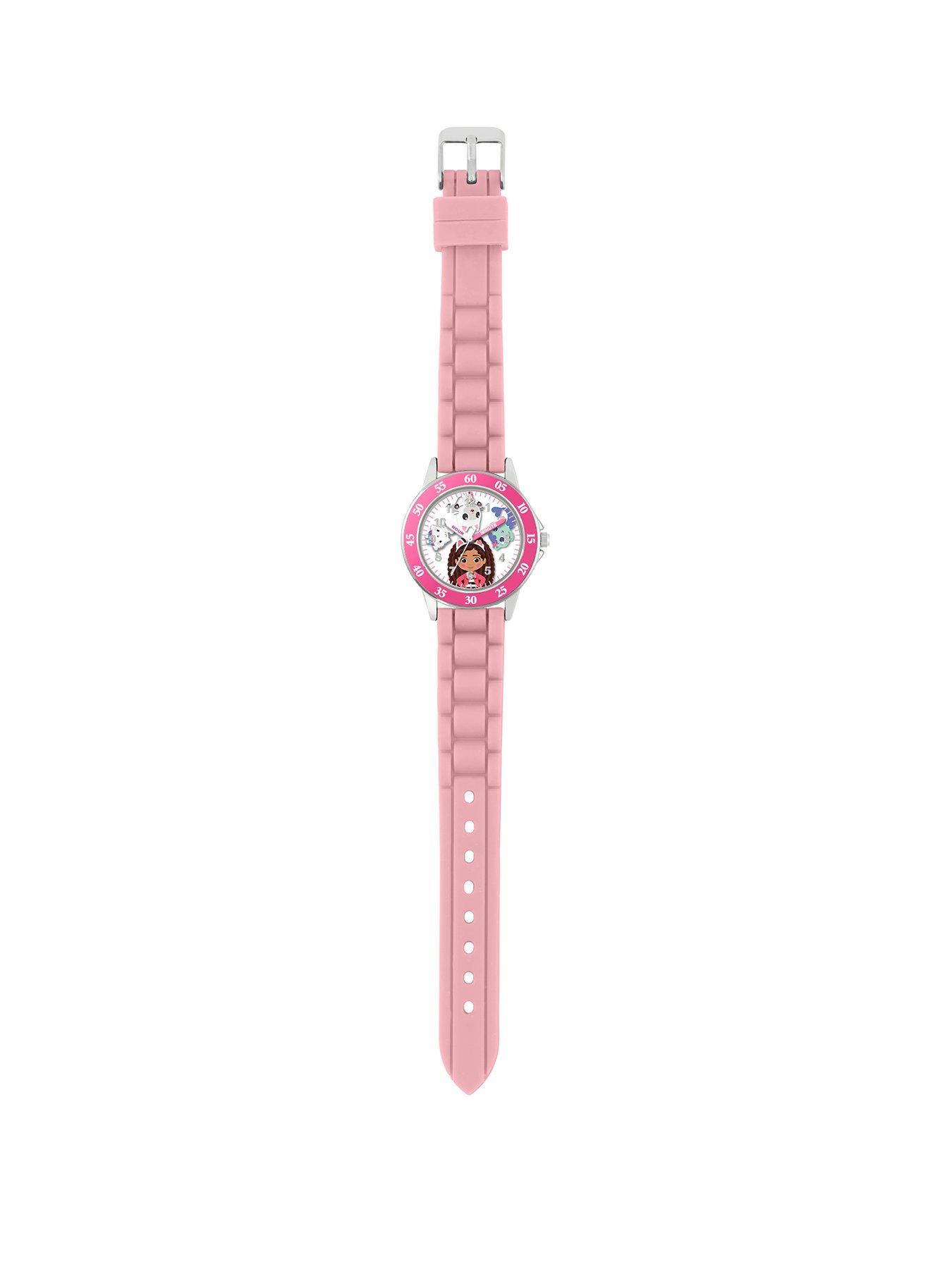  image of disney-gabbys-dollhouse-pink-silicone-time-teacher-strap-watch