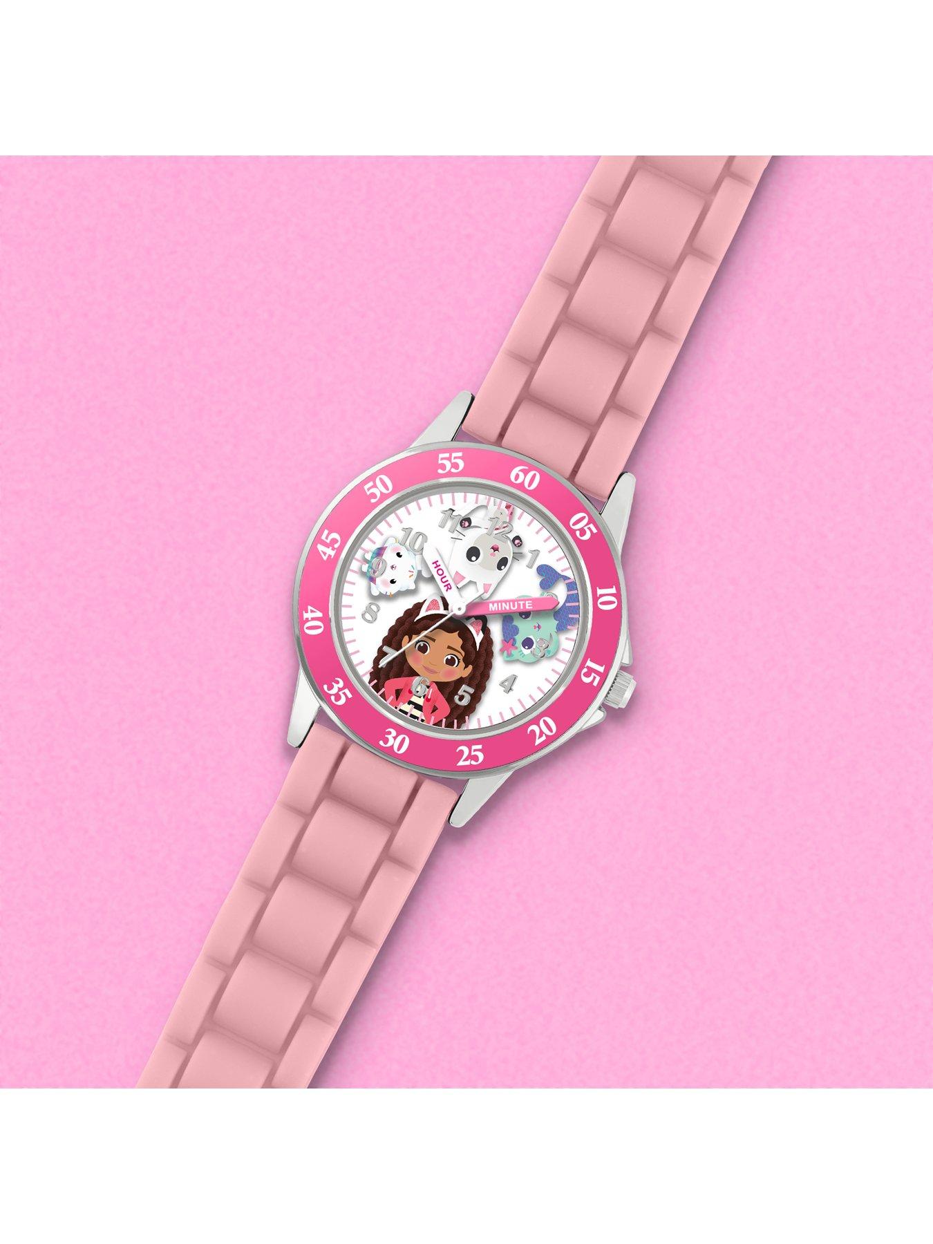 image of disney-gabbys-dollhouse-pink-silicone-time-teacher-strap-watch