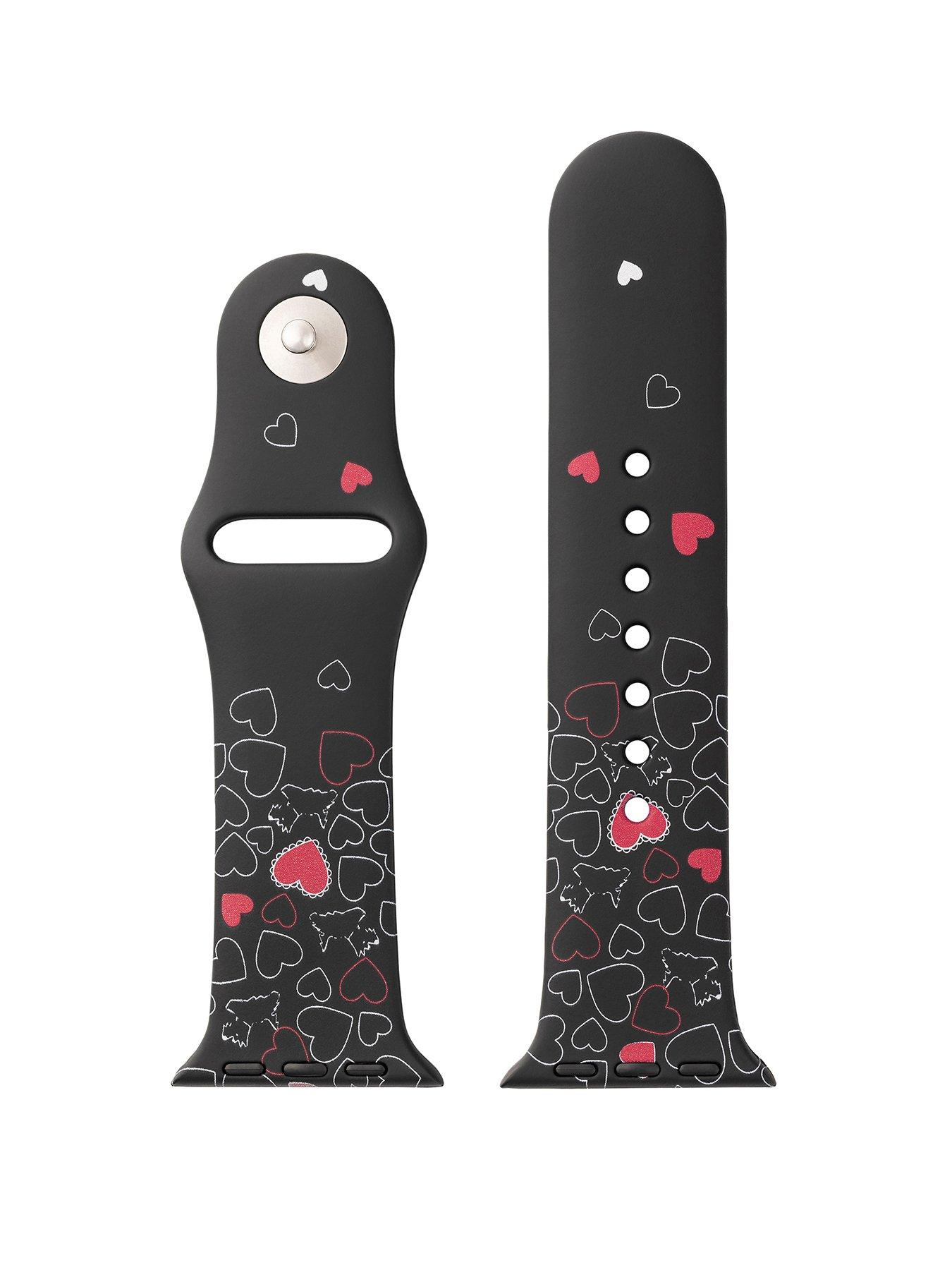 undefined Black Silicone Printed Apple Watch Strap