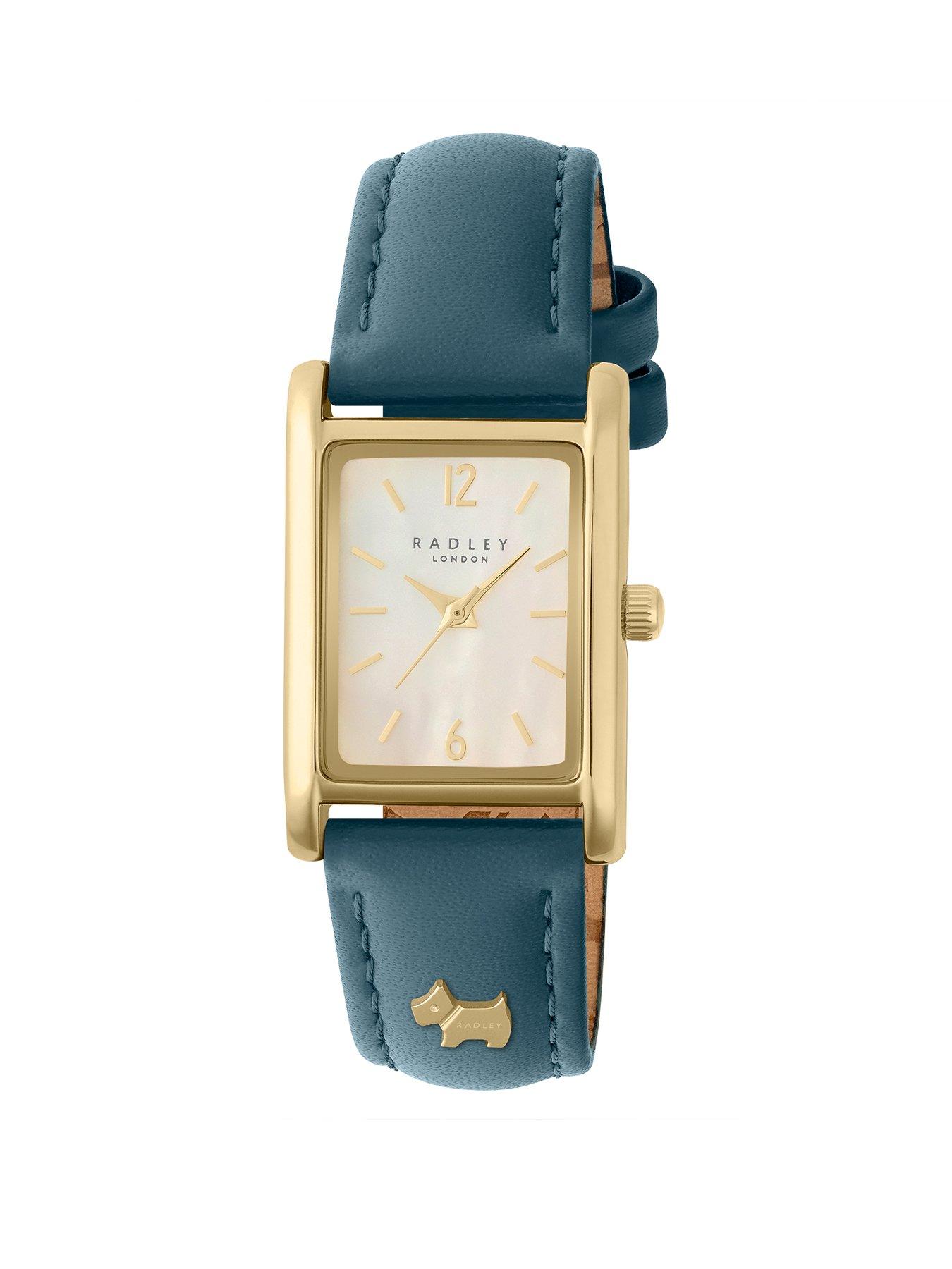 Radley Ladies Rose Gold Plated Coin Edge Bezel Ink Strap Watch 
