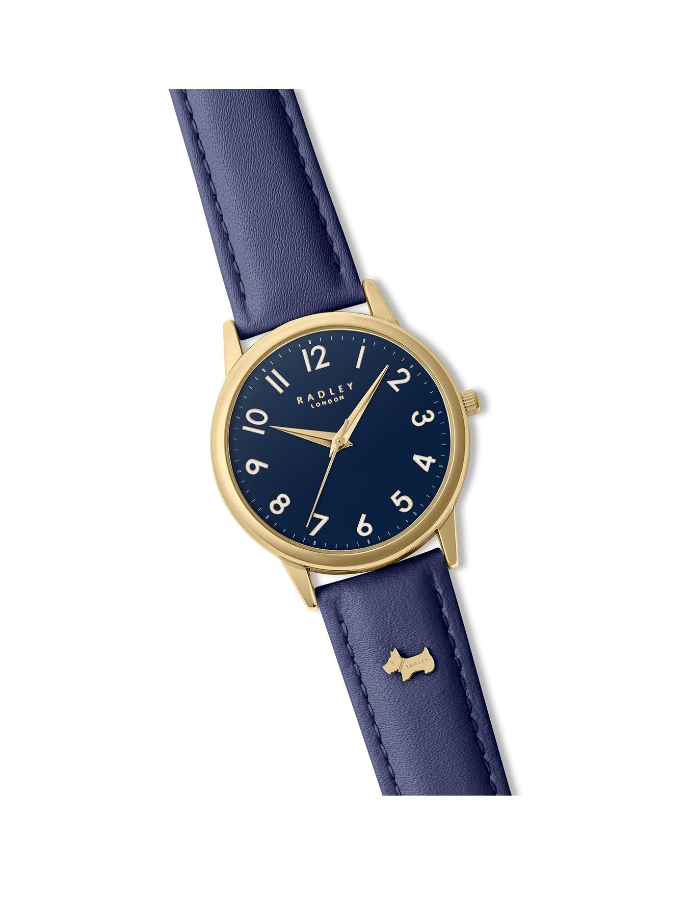  image of radley-gold-plated-ink-leather-strap-watch