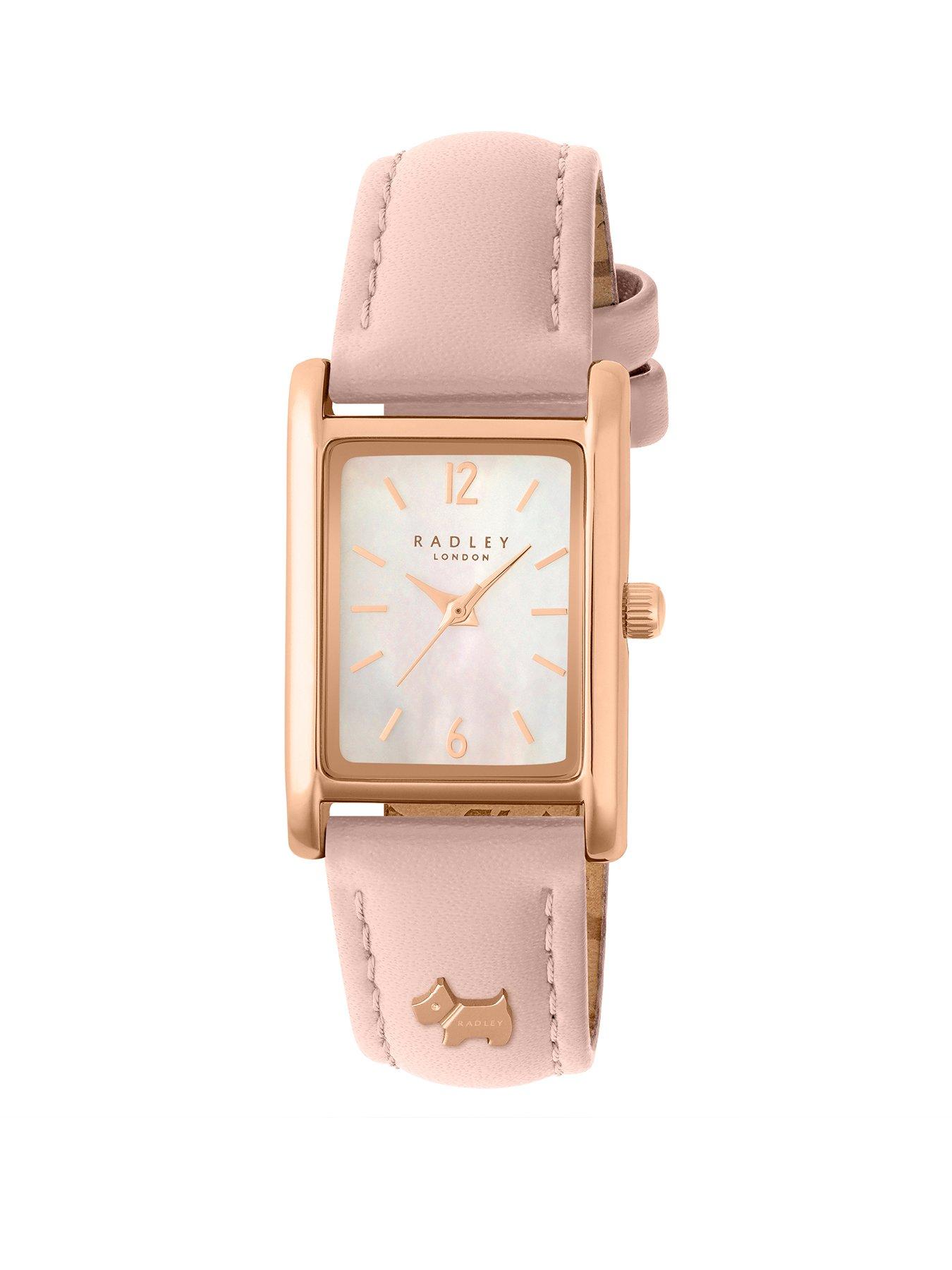 undefined Rose Gold Plated Pink Leather Strap Watch