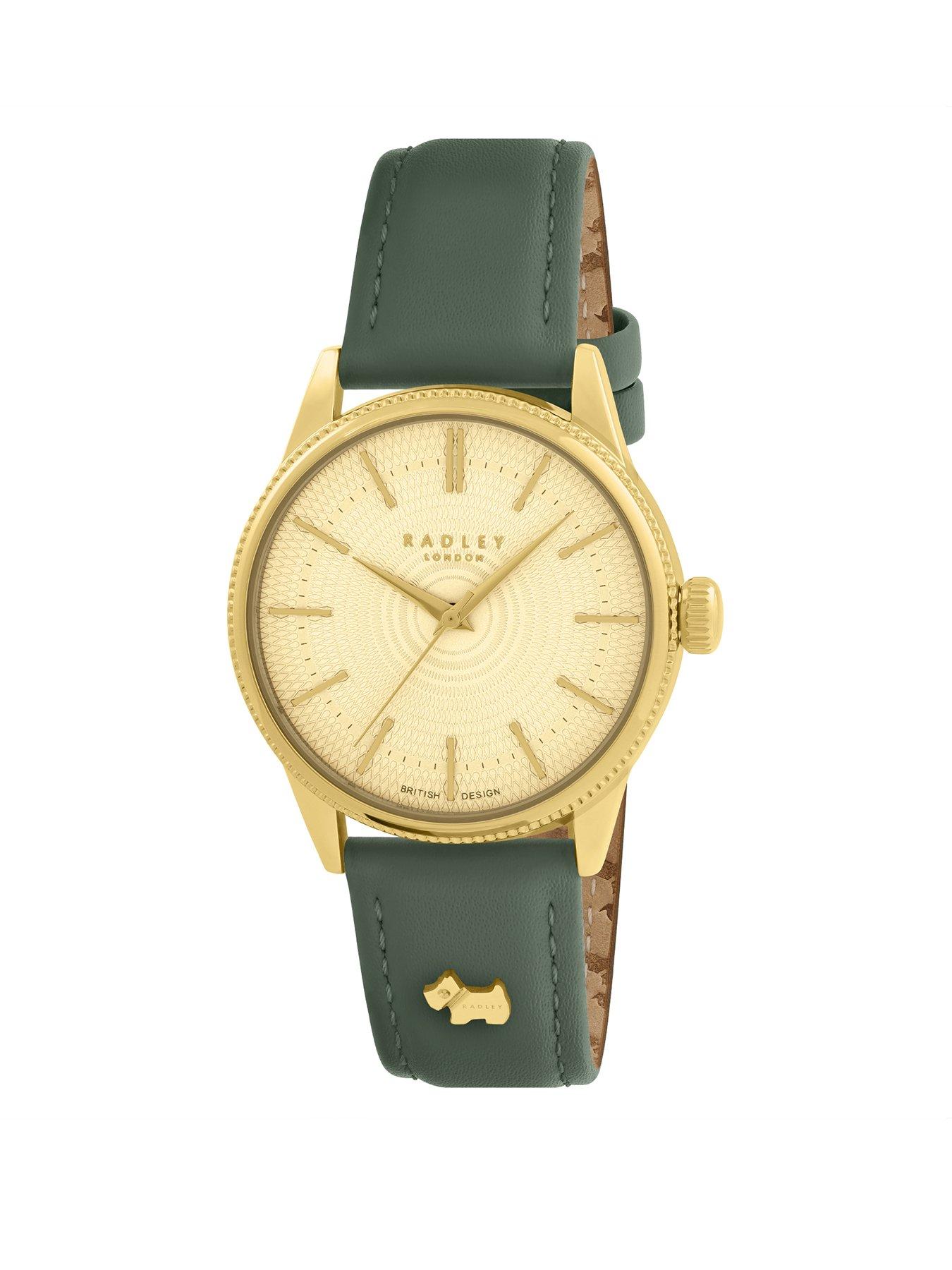 Radley Ladies Rose Gold Plated Coin Edge Bezel Ink Strap Watch 