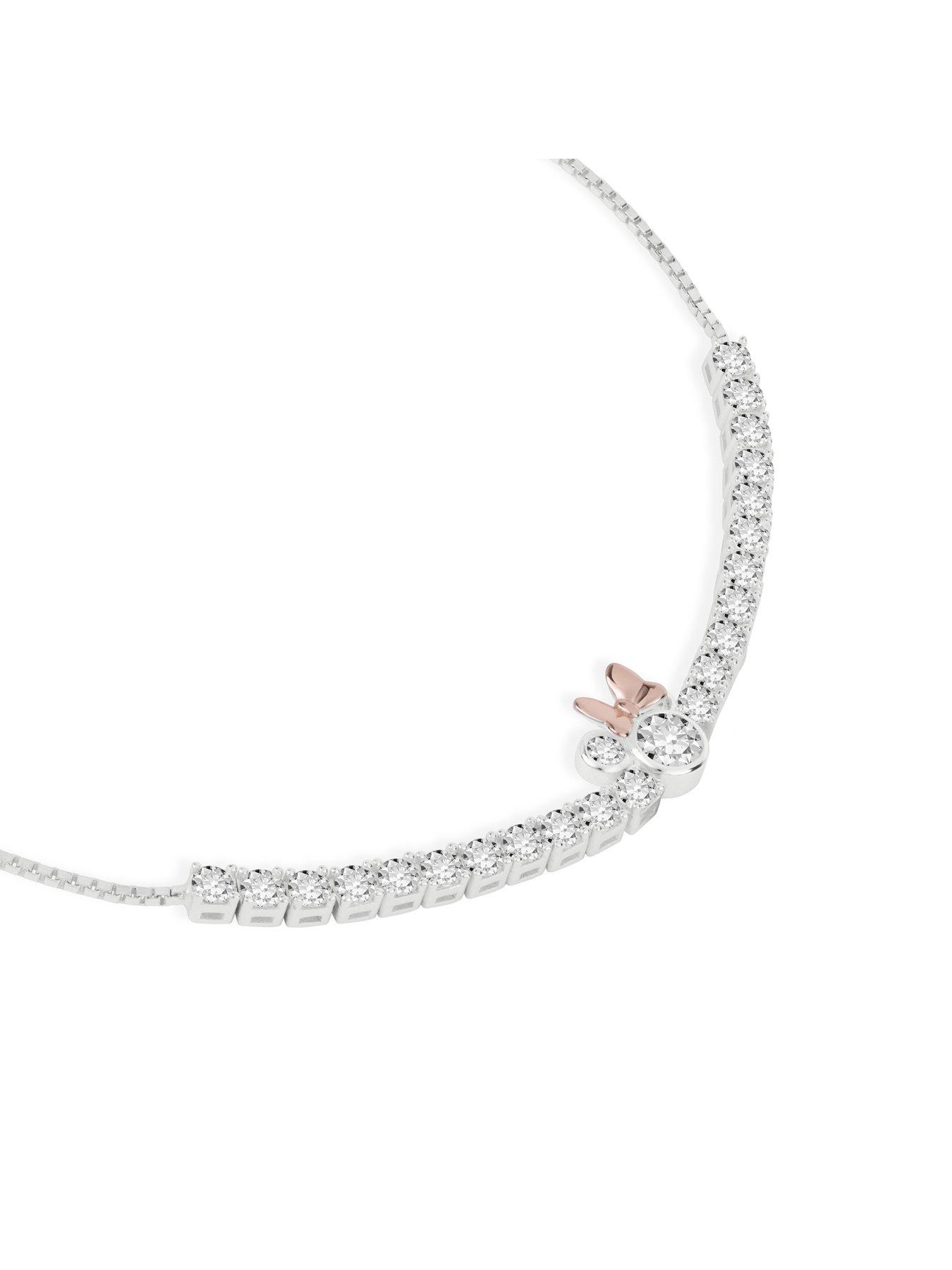  image of disney-minnie-mouse-sterling-silver-two-tone-lariat-bracelet