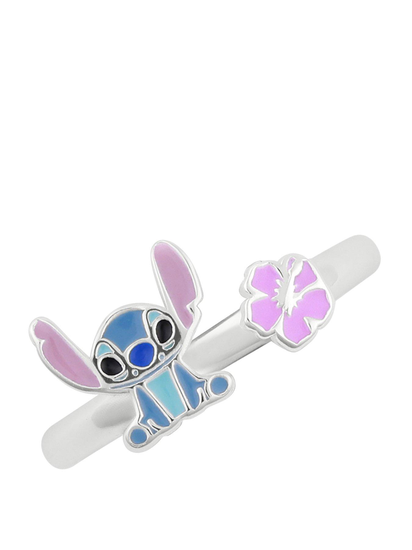 Disney Sterling Silver Stitch and Flower Ring