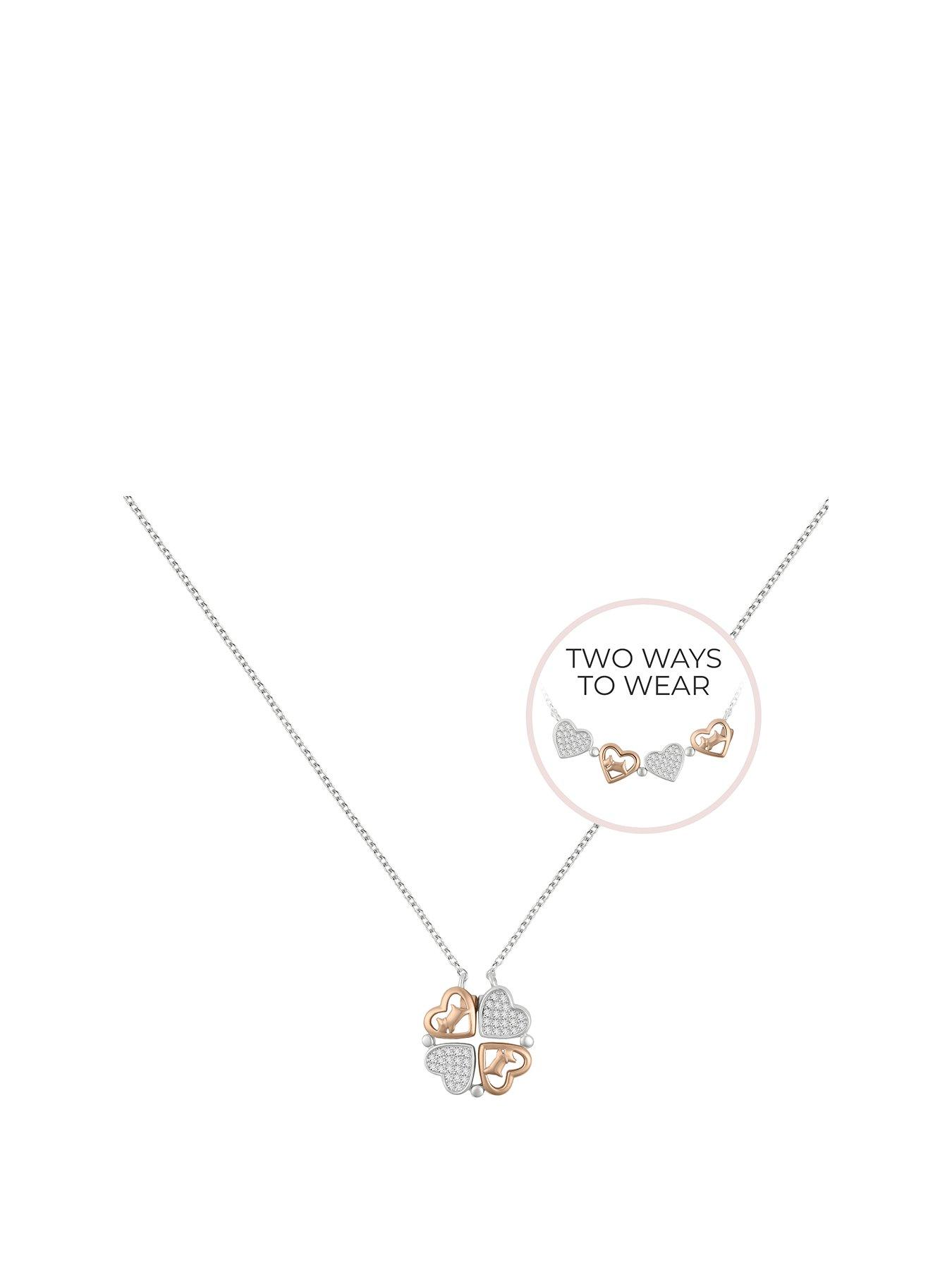  image of radley-sterling-silver-18ct-rose-gold-plated-magnetic-closing-hearts-necklace