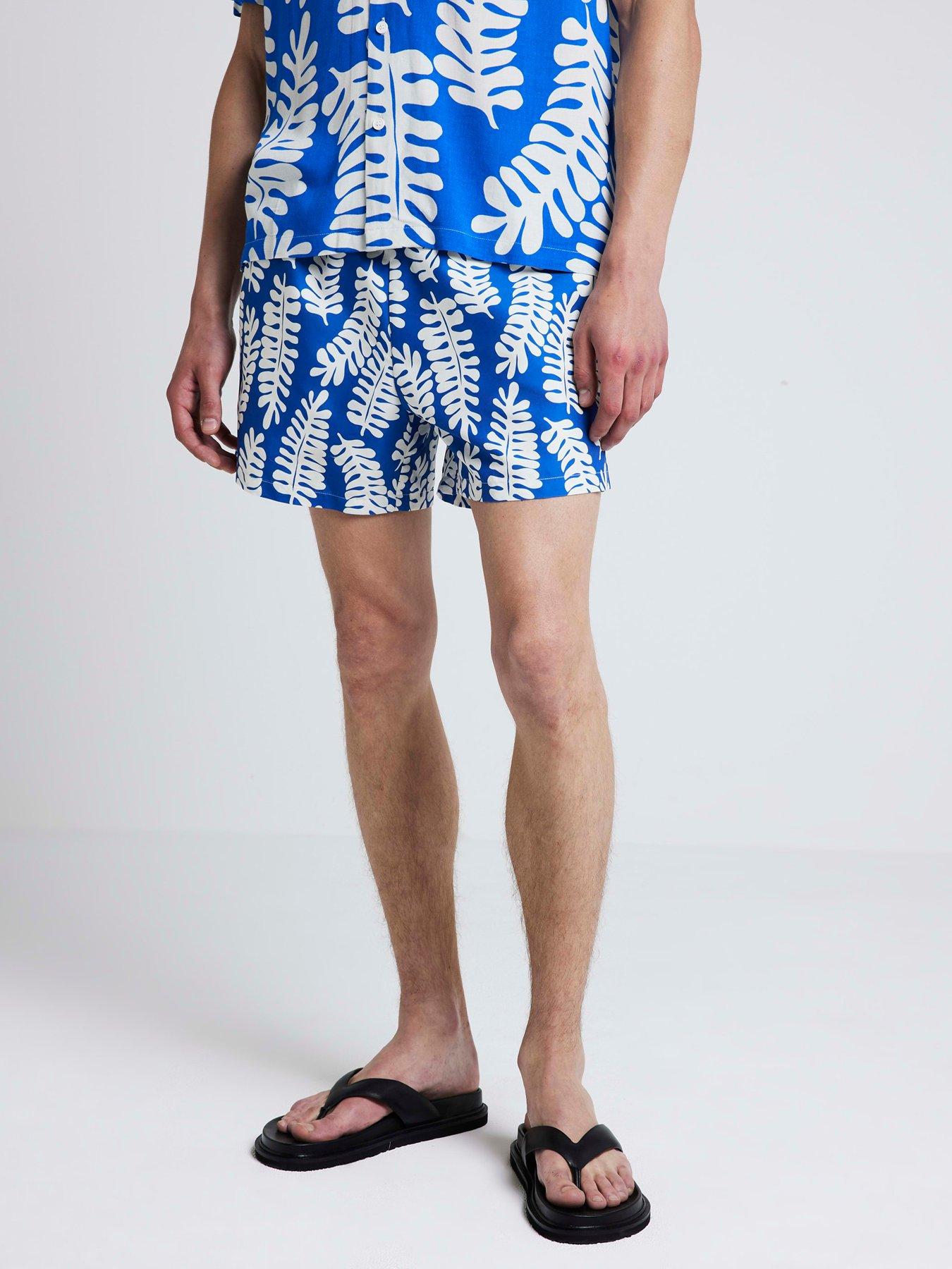 River Island Blue Tropical Swim Short littlewoods