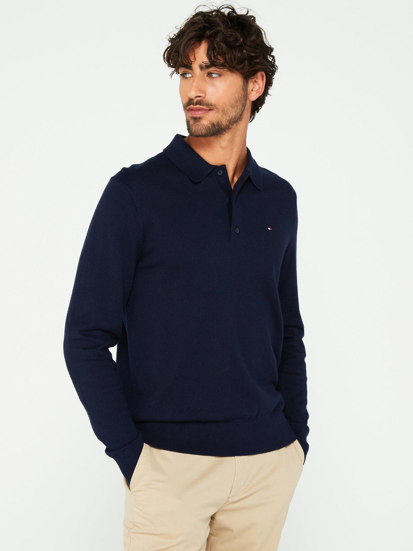 Tommy Hilfiger Pima Cotton Cashmere Knitted Polo - Navy