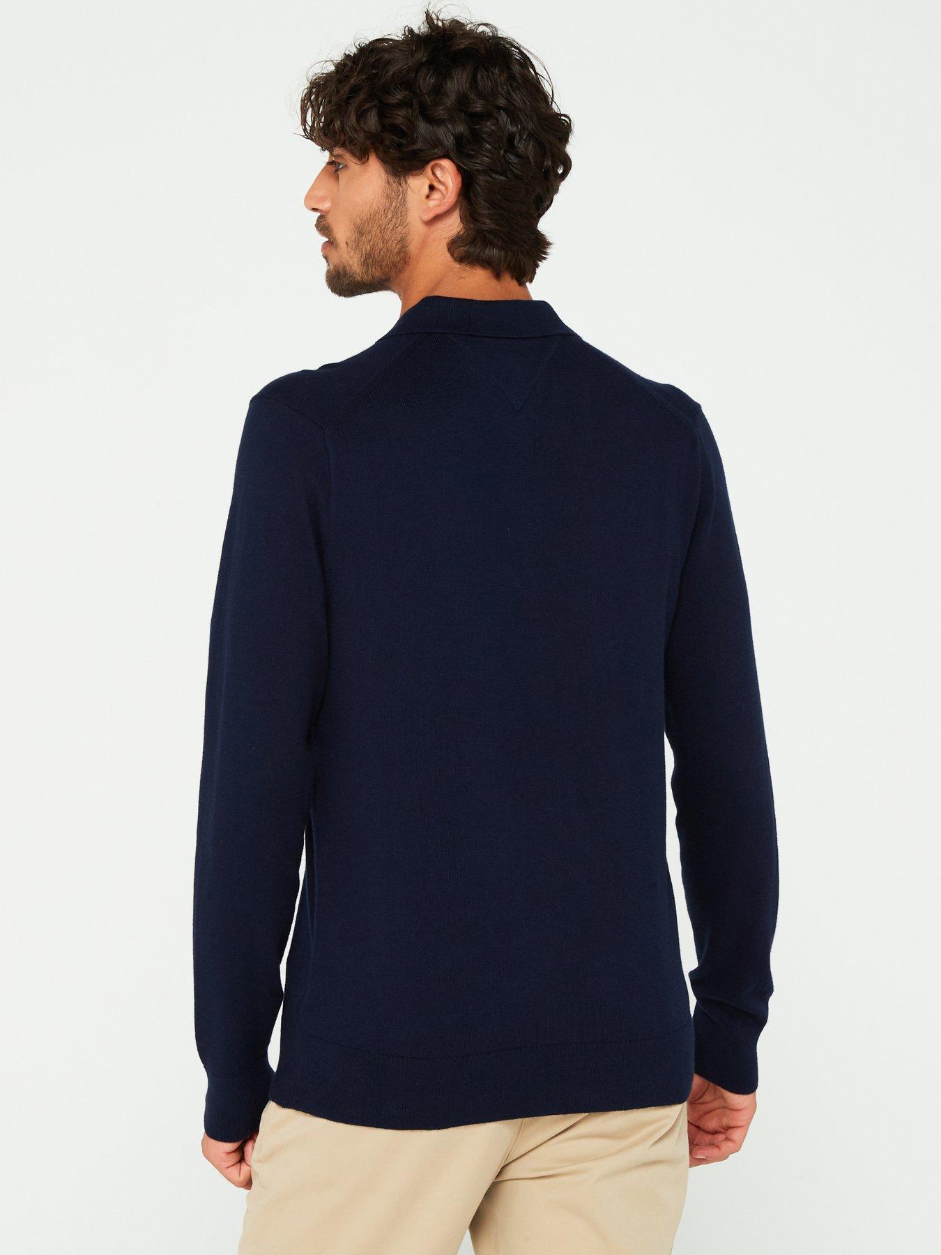 Image 2 of 4 of Tommy Hilfiger Pima&nbsp;Cotton Cashmere Knitted Polo - Navy
