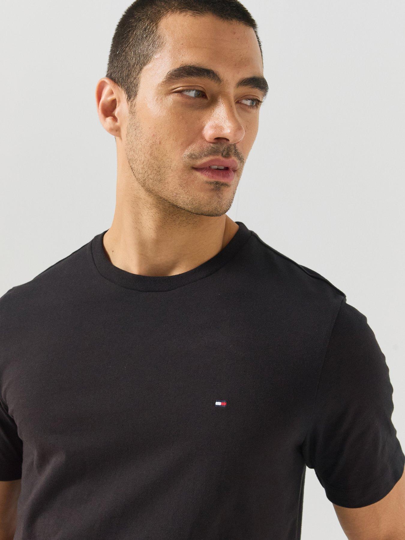 Image 4 of 6 of Tommy Hilfiger Mens Essential Regular Fit Crew Neck T-Shirt - Black