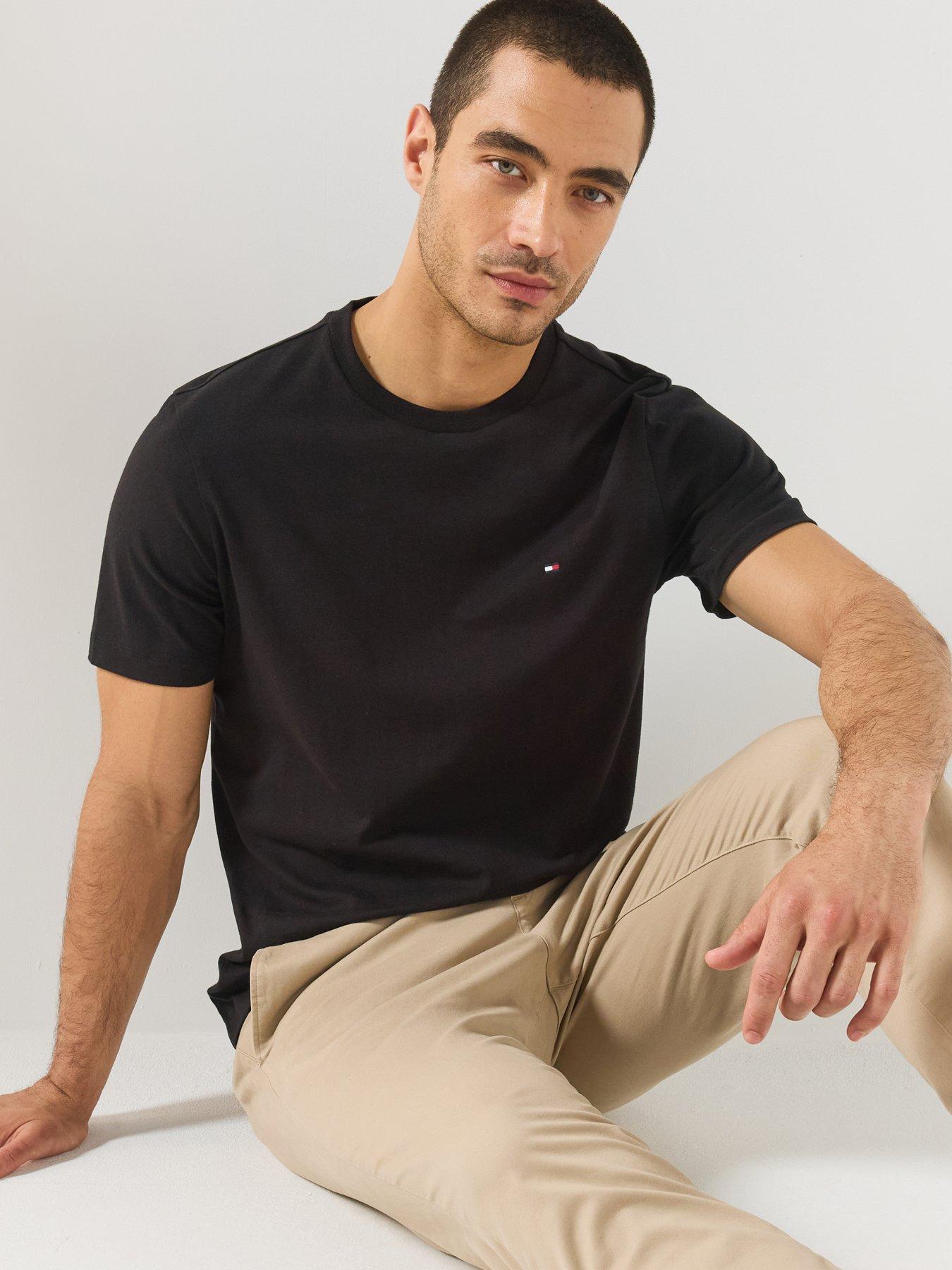 Image 5 of 6 of Tommy Hilfiger Mens Essential Regular Fit Crew Neck T-Shirt - Black