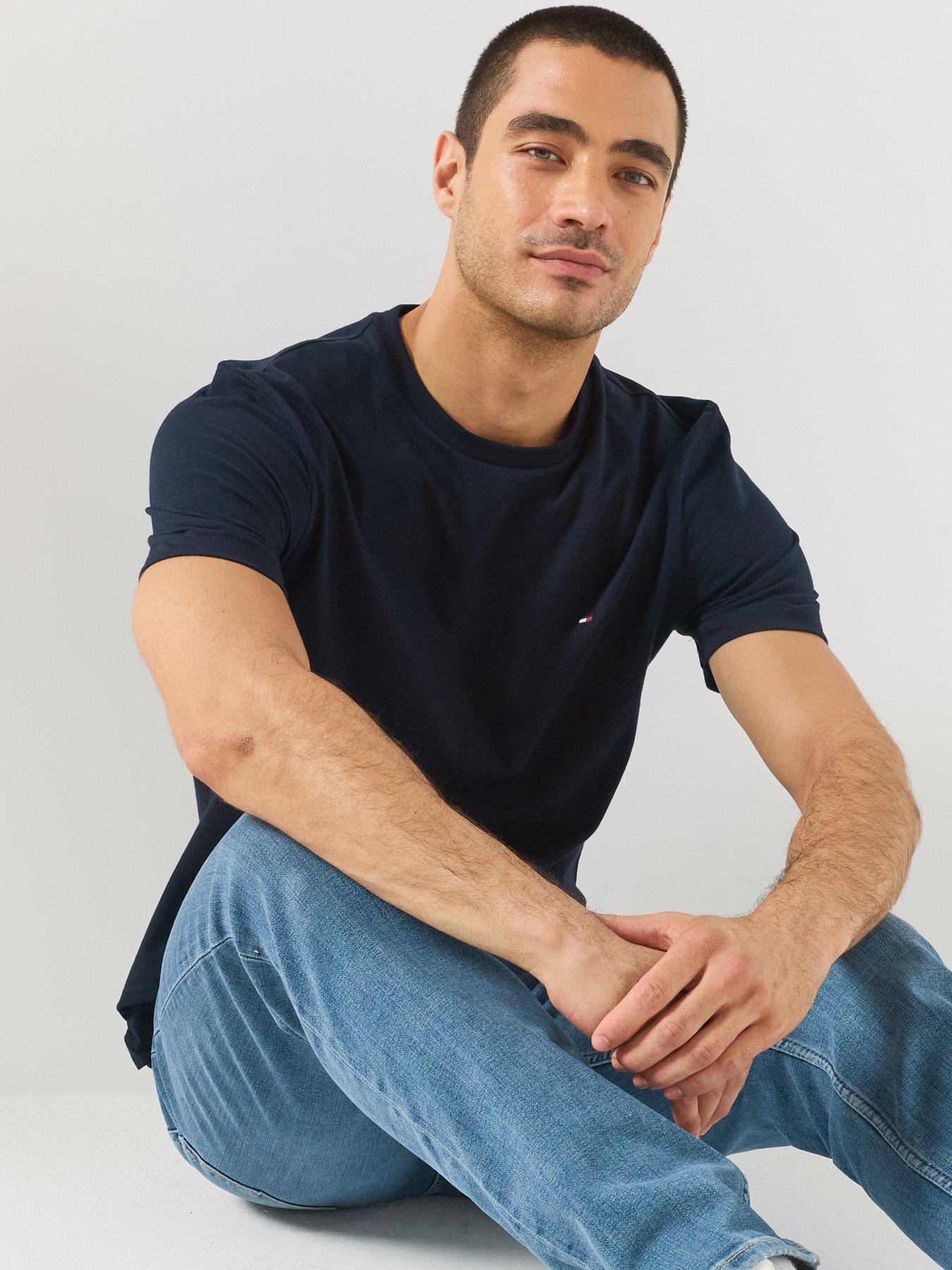 Image 5 of 6 of Tommy Hilfiger Mens Essential Regular Fit Crew Neck T-Shirt - Navy