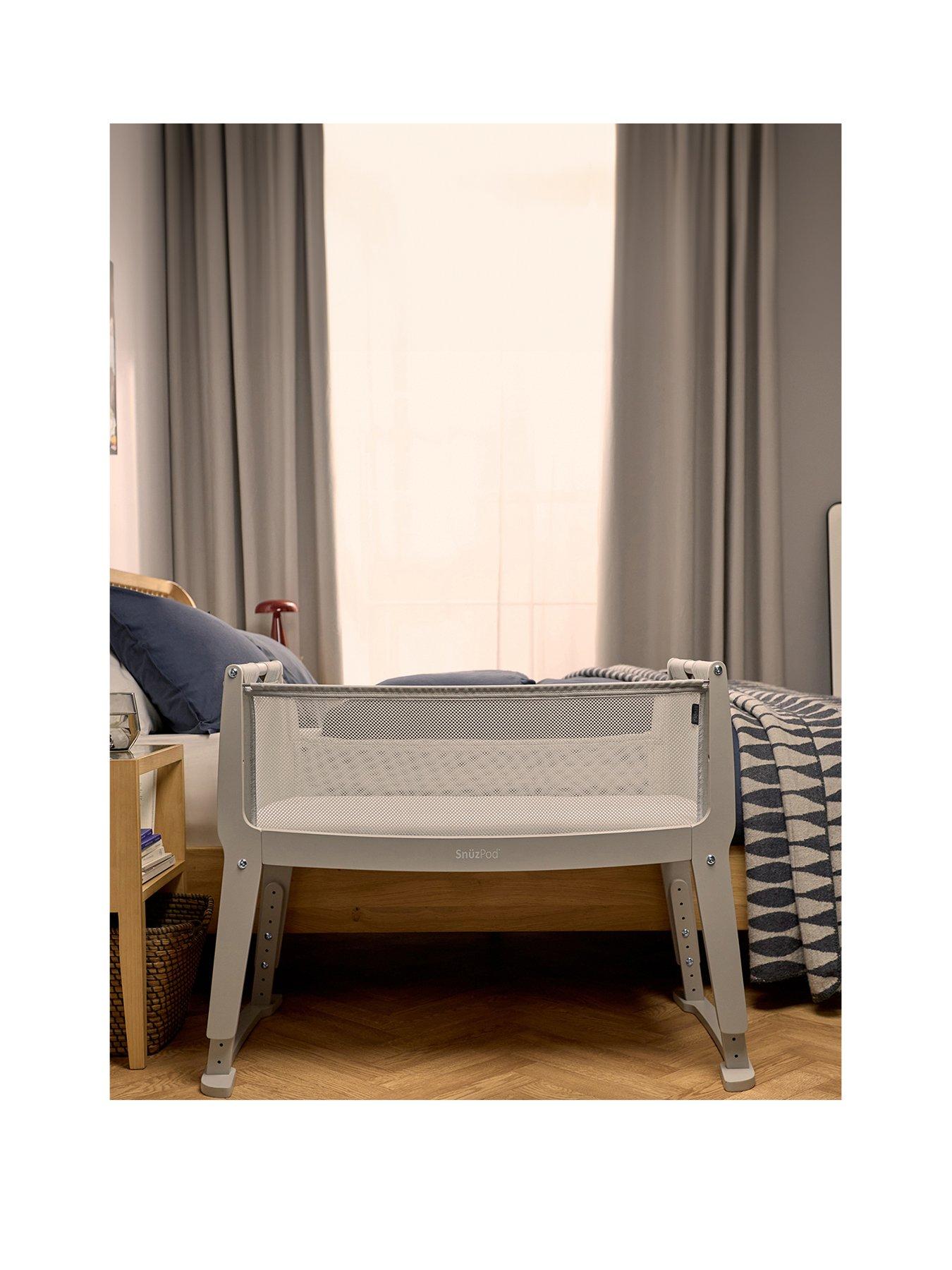  image of snuz-snuzpod-studio-bedside-crib-oslo-light-grey