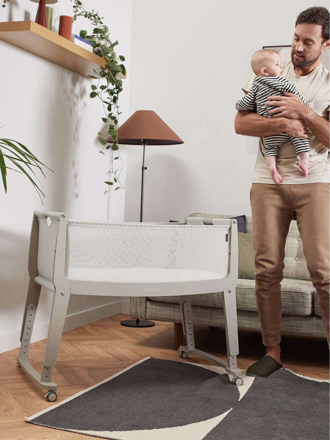  image of snuz-snuzpod-studio-bedside-crib-oslo-light-grey