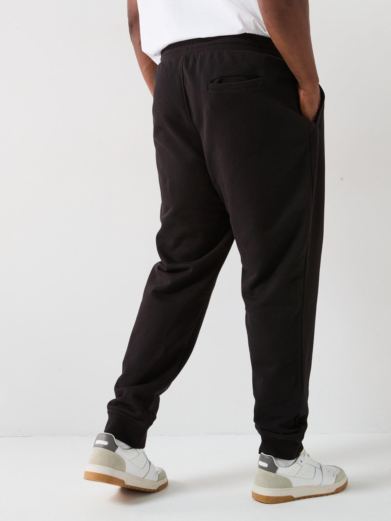  image of tommy-hilfiger-big-amp-tall-essential-fleece-cuff-joggers-black