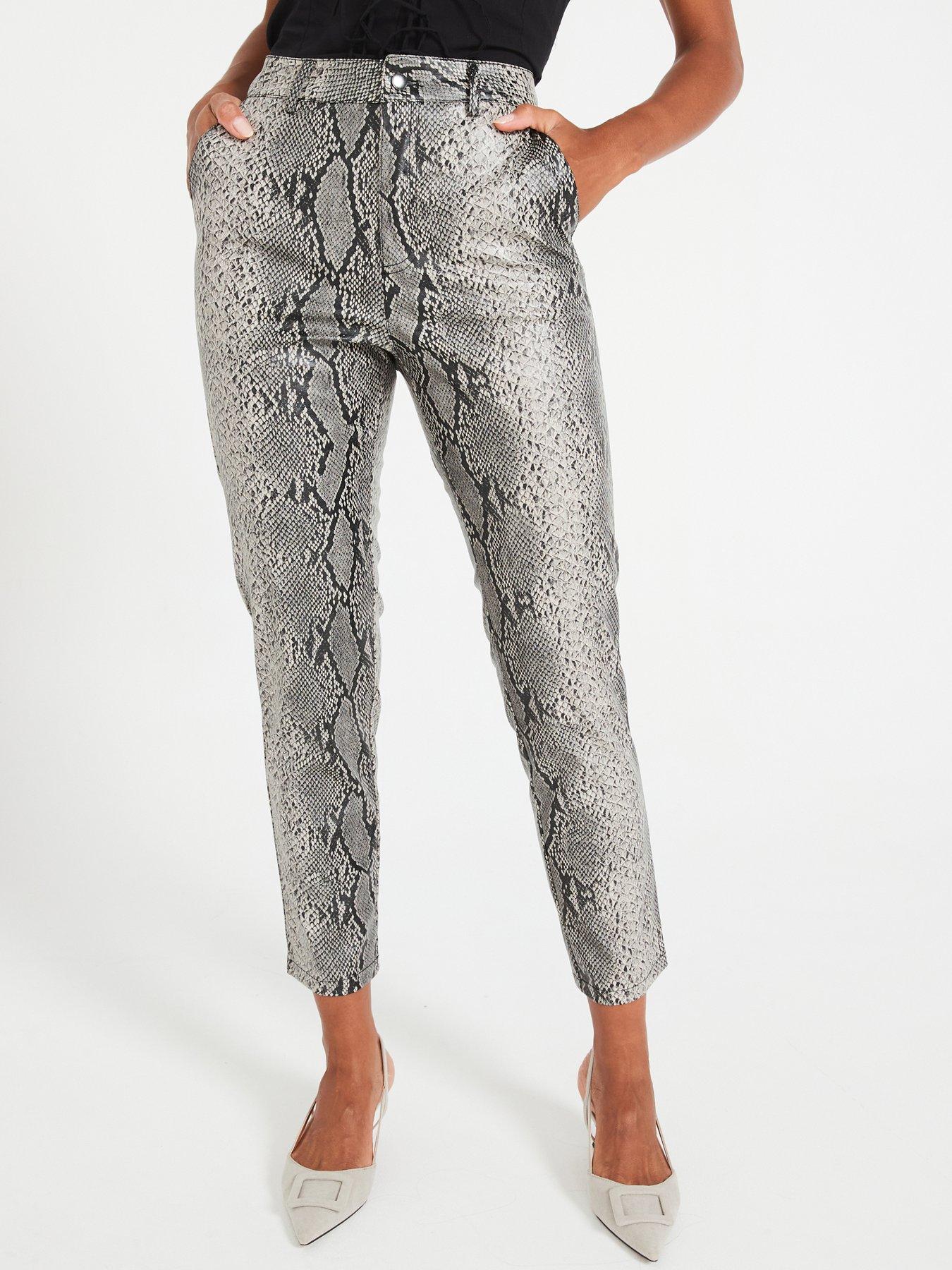 undefined Faux Leather Cigarette Slim Trousers - Snake Print