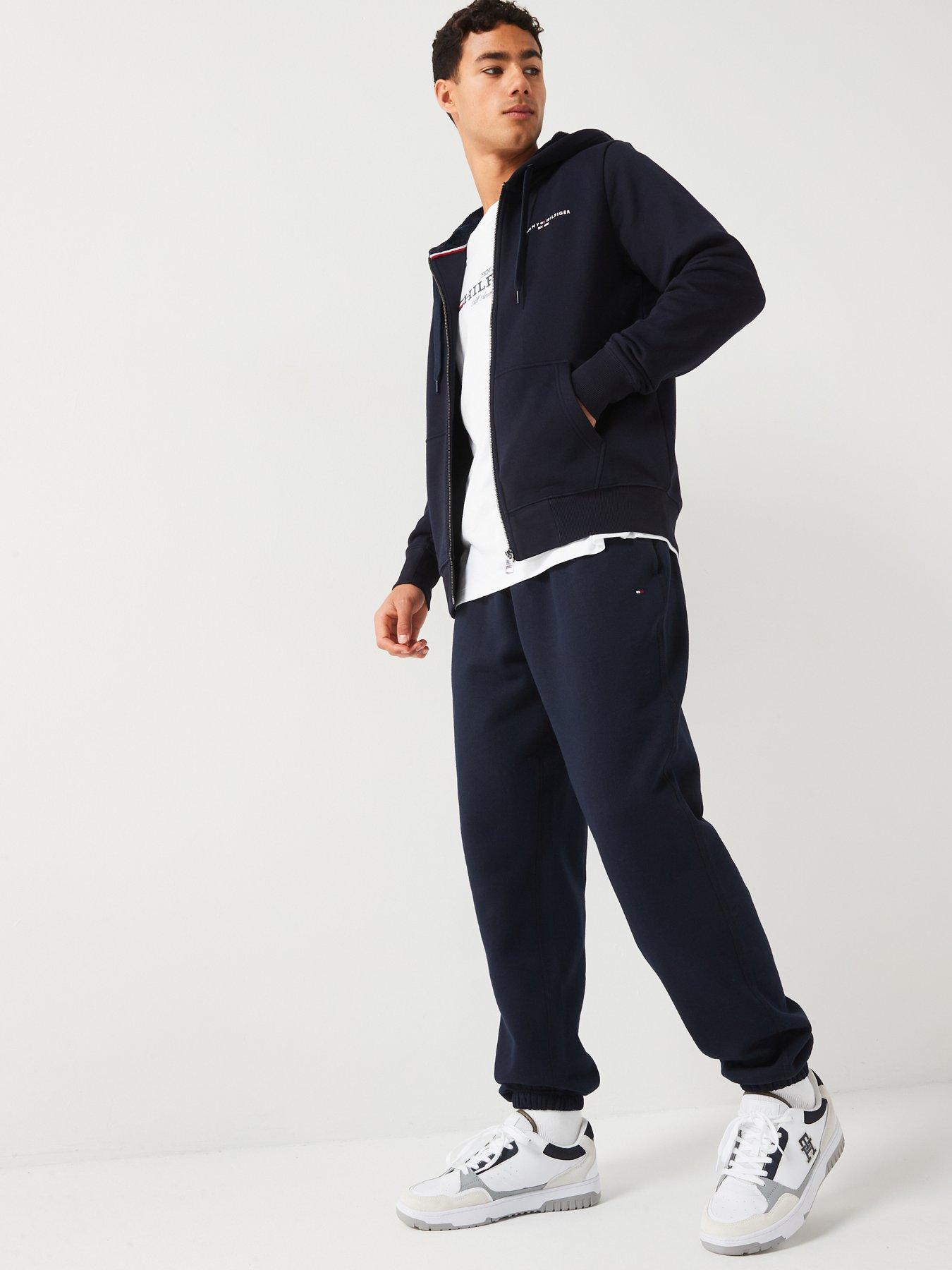 Image 3 of 4 of Tommy Hilfiger Essential Fleece Cuff Joggers - Navy