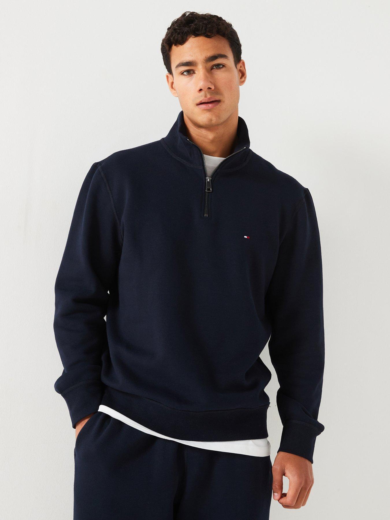 undefined Essential Fleece 1/4 Zip Sweat Top - Navy
