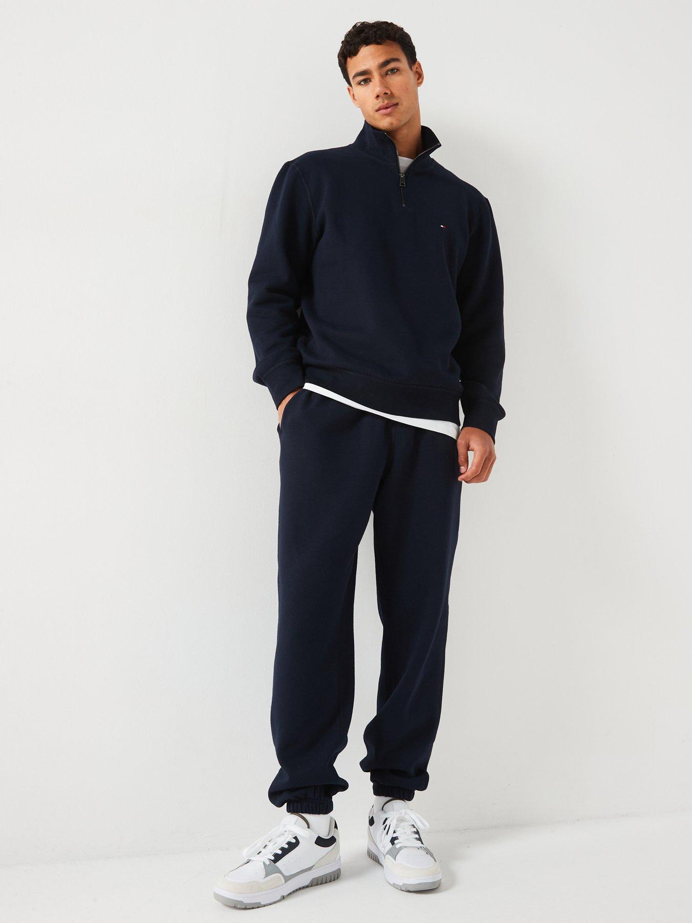Image 3 of 4 of Tommy Hilfiger Essential Fleece 1/4 Zip Sweat Top - Navy