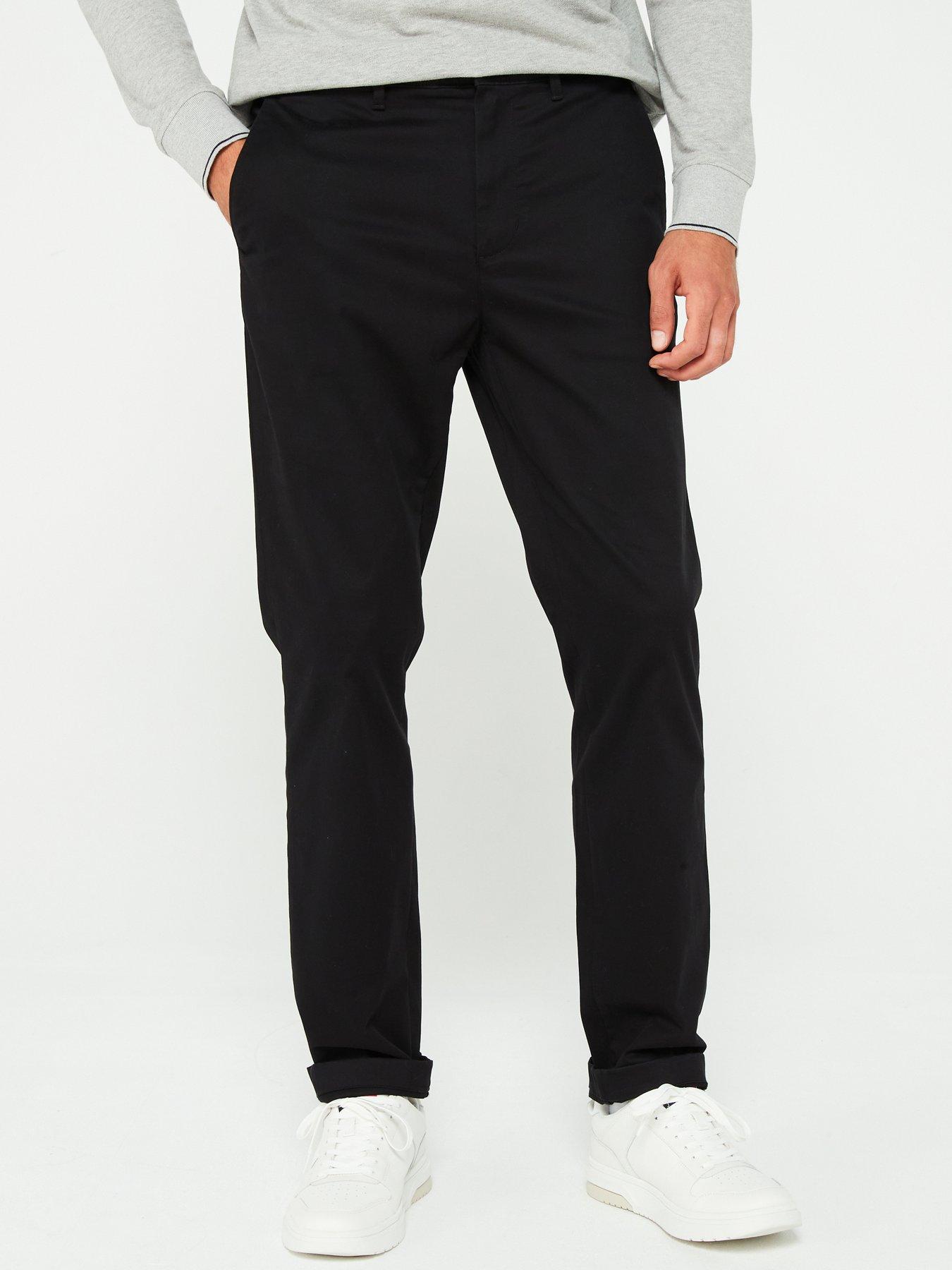  image of tommy-hilfiger-denton-straight-fit-satin-chinos-black