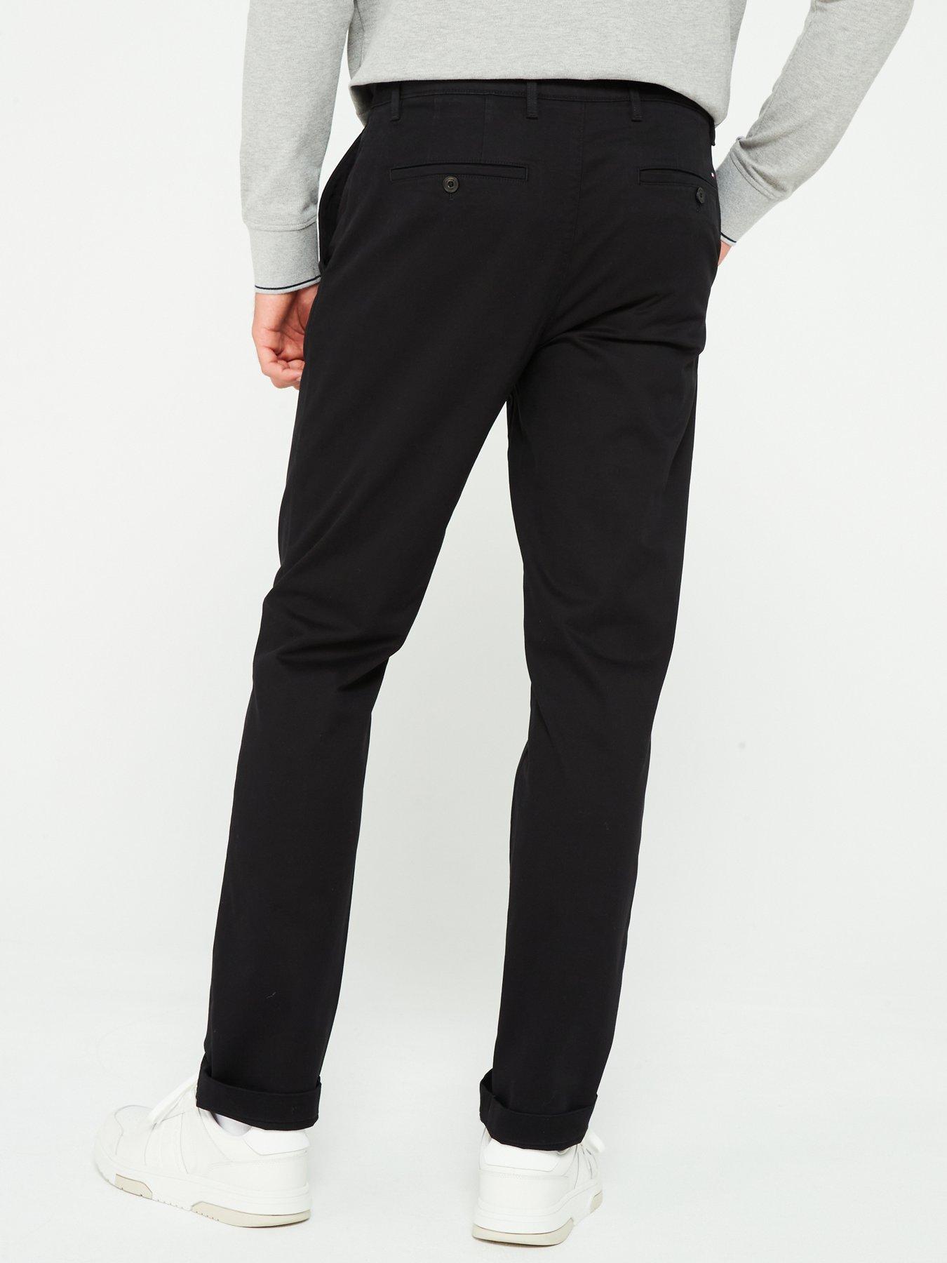  image of tommy-hilfiger-denton-straight-fit-satin-chinos-black