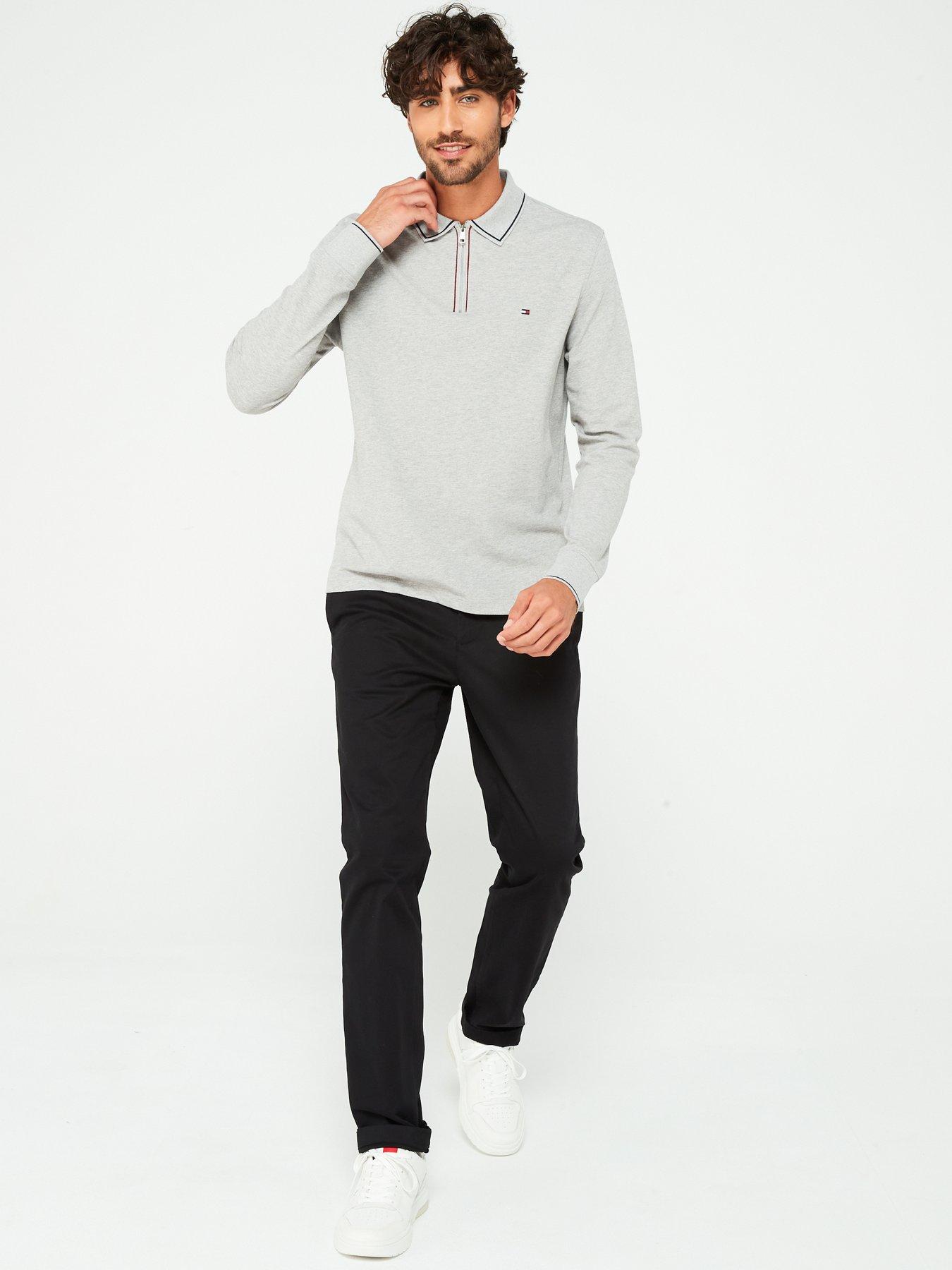  image of tommy-hilfiger-denton-straight-fit-satin-chinos-black