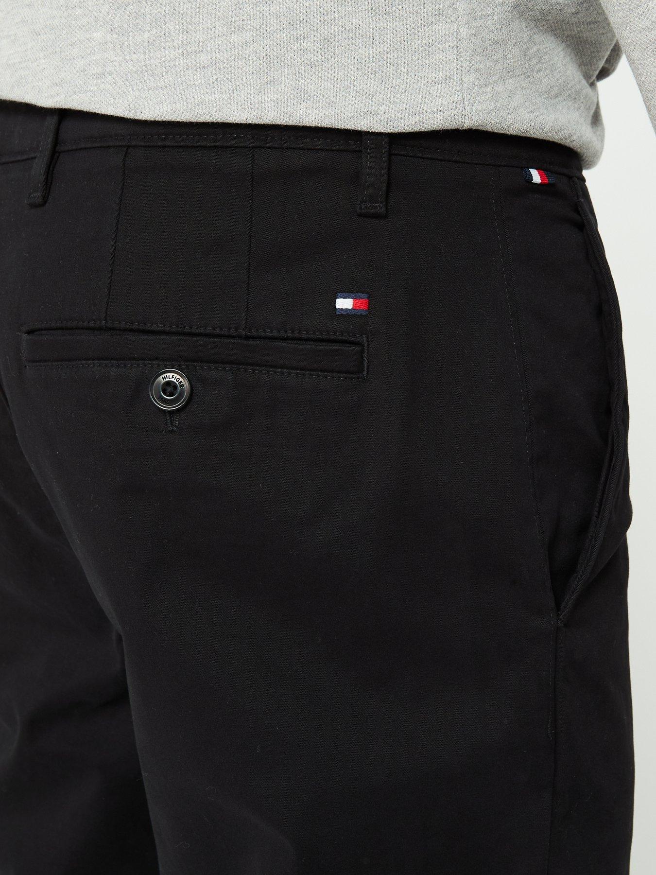  image of tommy-hilfiger-denton-straight-fit-satin-chinos-black