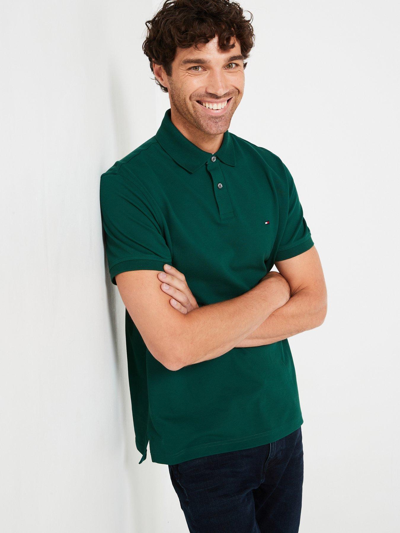 front image of tommy-hilfiger-1985-regular-fit-polo-shirt-dark-green