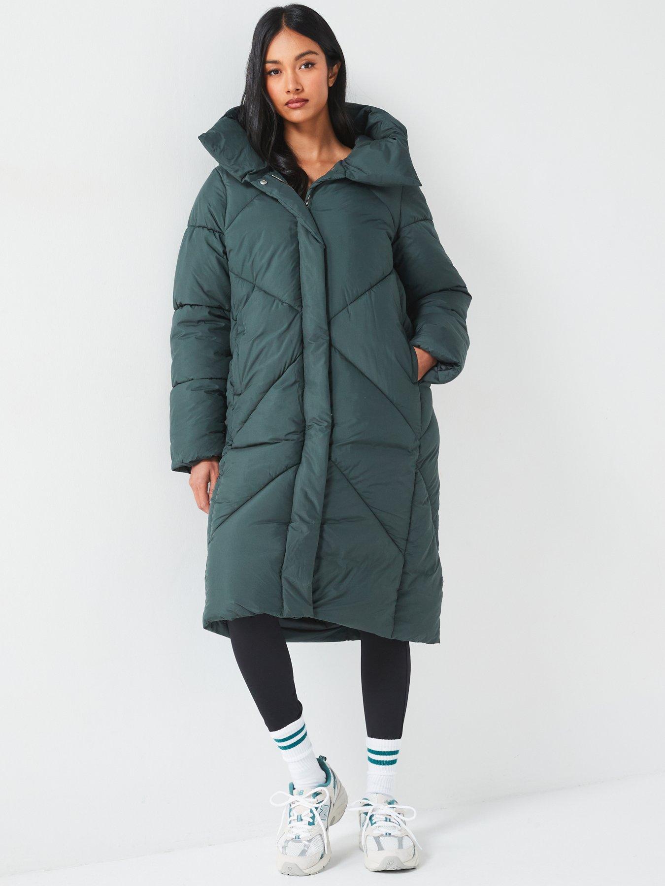  image of v-by-very-longline-padded-hooded-coat-green