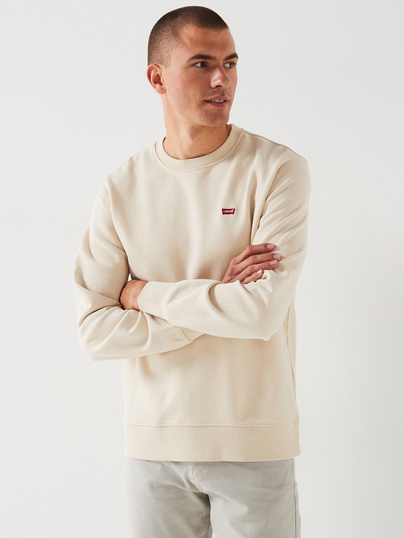 front image of levis-levis-original-housemark-crew-neck-sweat-top-cream