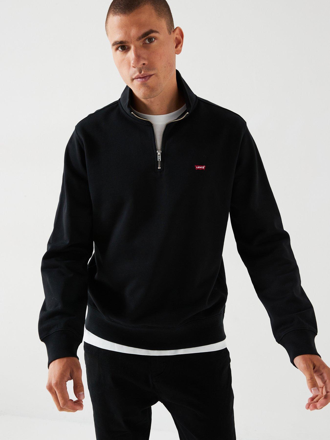  image of levis-original-housemark-14-zip-sweat-top-black