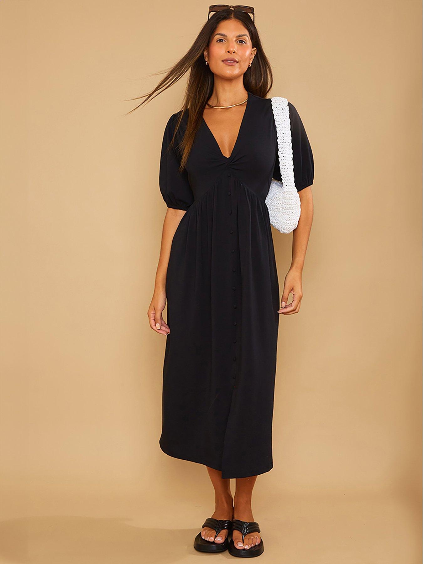 princess polly baby blue dress R.Vivimos Womens Casual Long Sleeve Midi Dress Deep V Neck Elastic Waist  A-Line Tiered Flowy Elegant Dresses (S, Black) at Amazon Women's Clothing  store main image 1