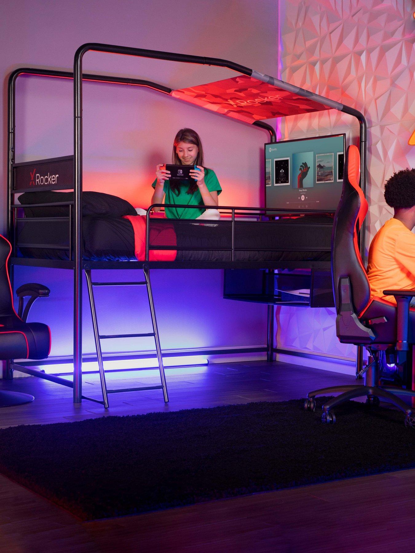  image of x-rocker-contra-mid-sleeper-reversible-gaming-bunk-bed