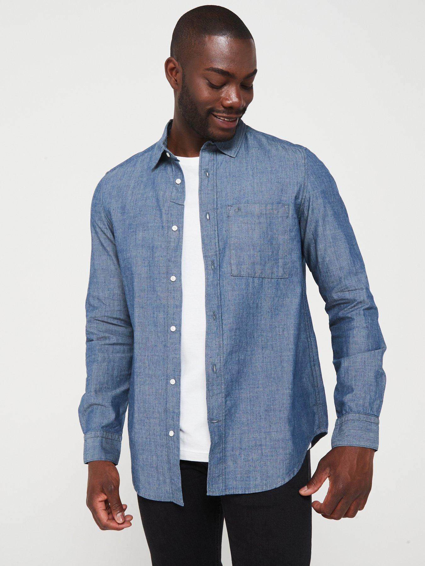 undefined Chambray Lightweight Denim Shirt - Mid Wash
