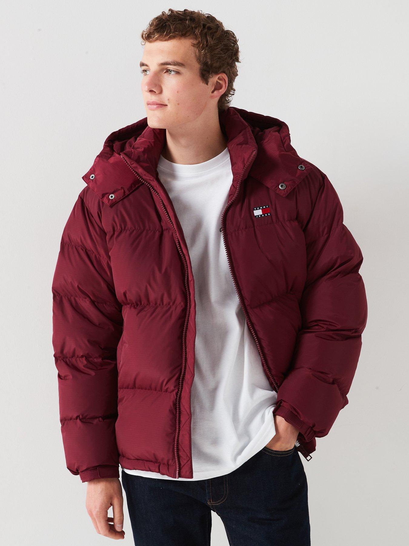 Tommy Jeans Alaska Puffer Jacket Dark Red Littlewoods
