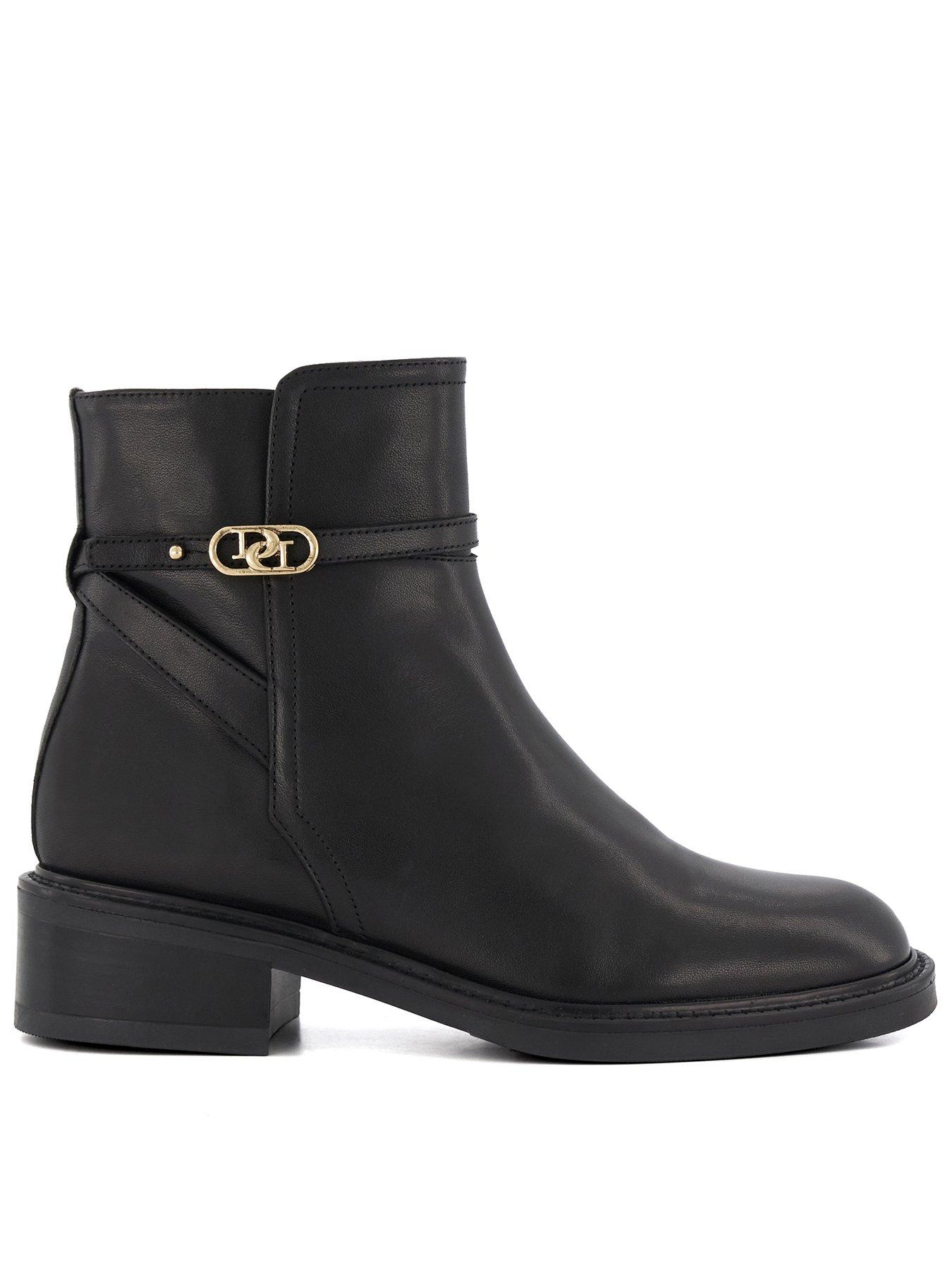 undefined Praising Branded-buckle Casual Ankle Boots - Black