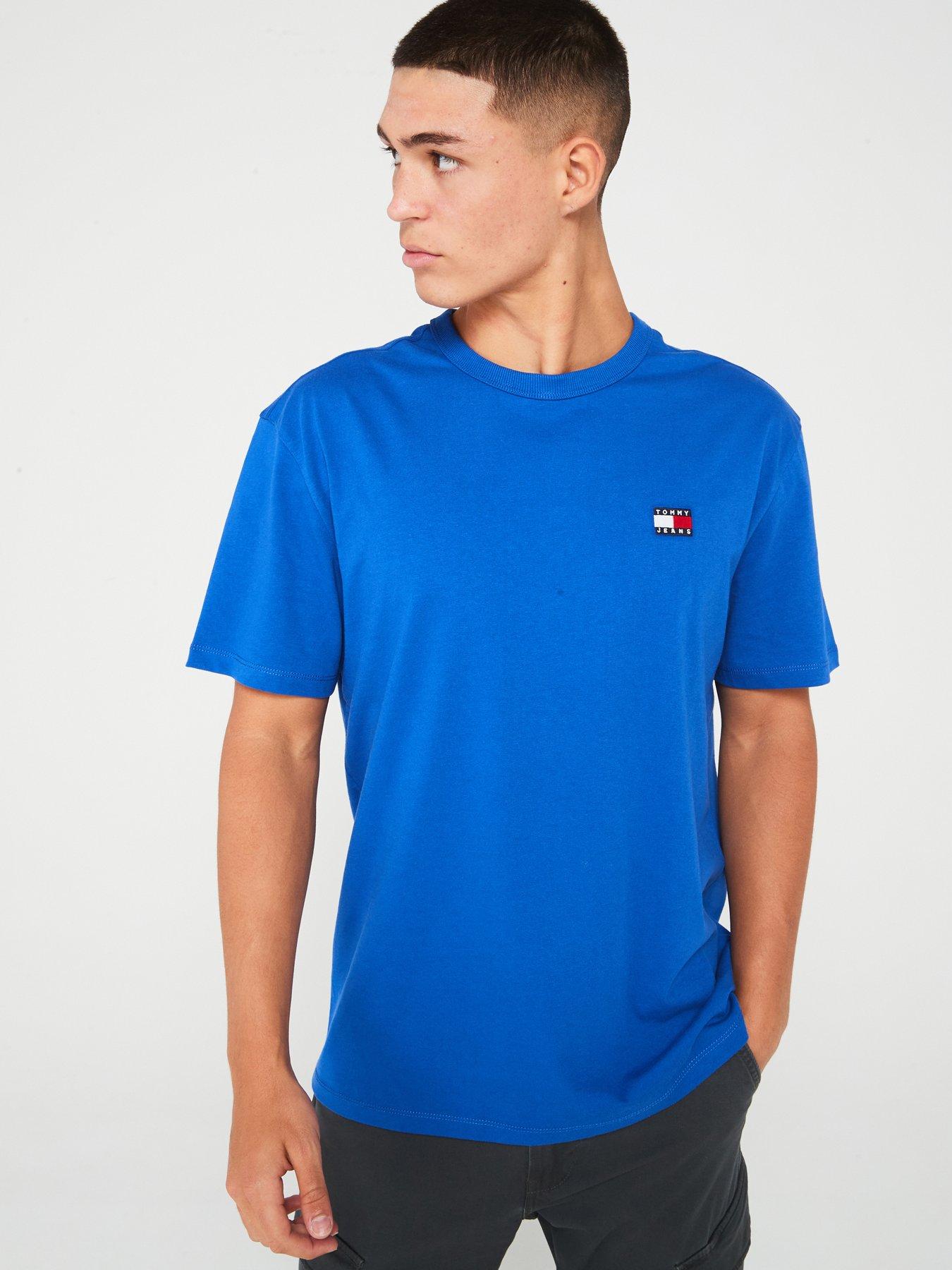 undefined Regular Fit Left Chest Badge T-Shirt - Bright Blue