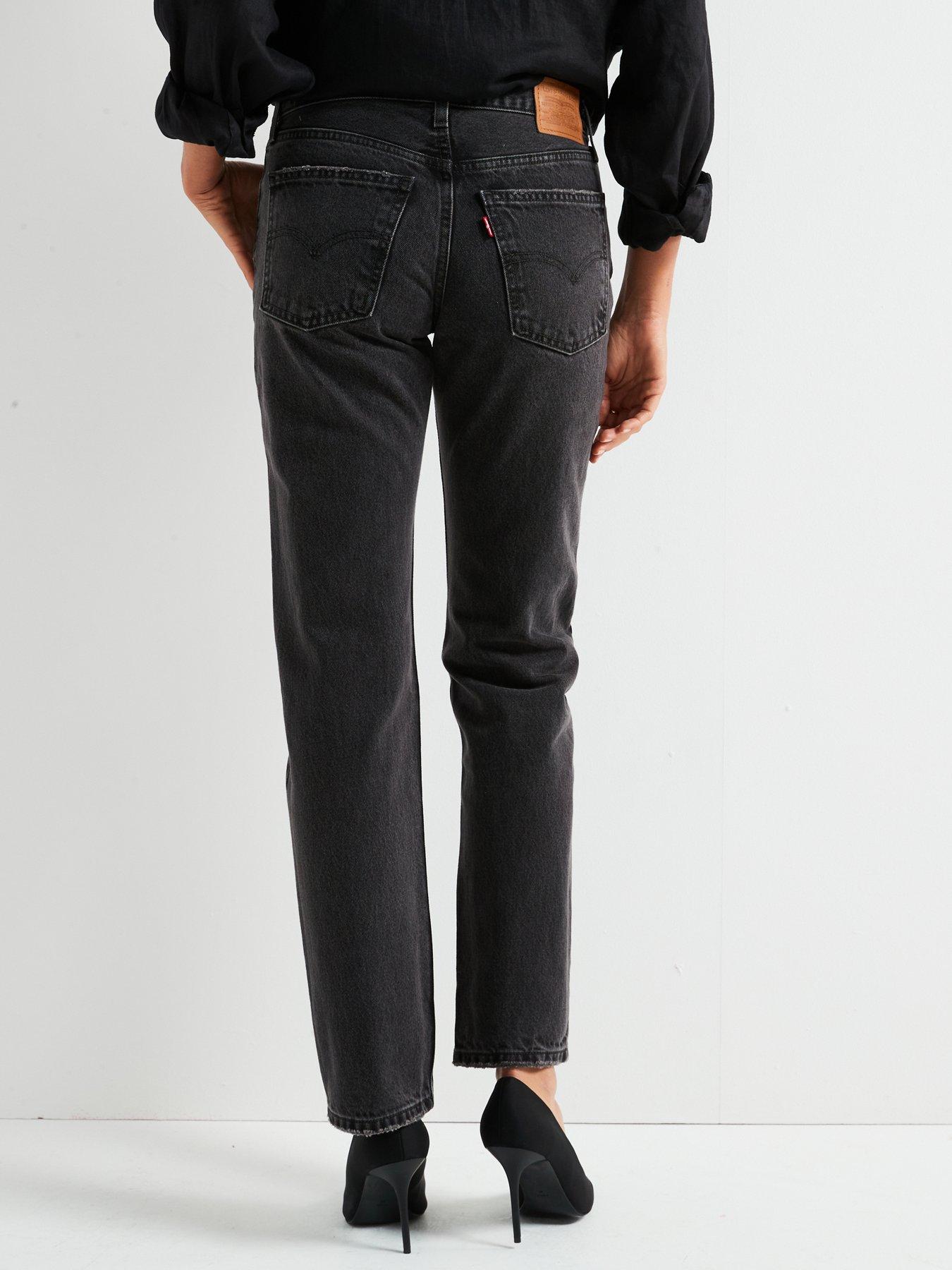  image of levis-midi-rise-straight-leg-jeans-black