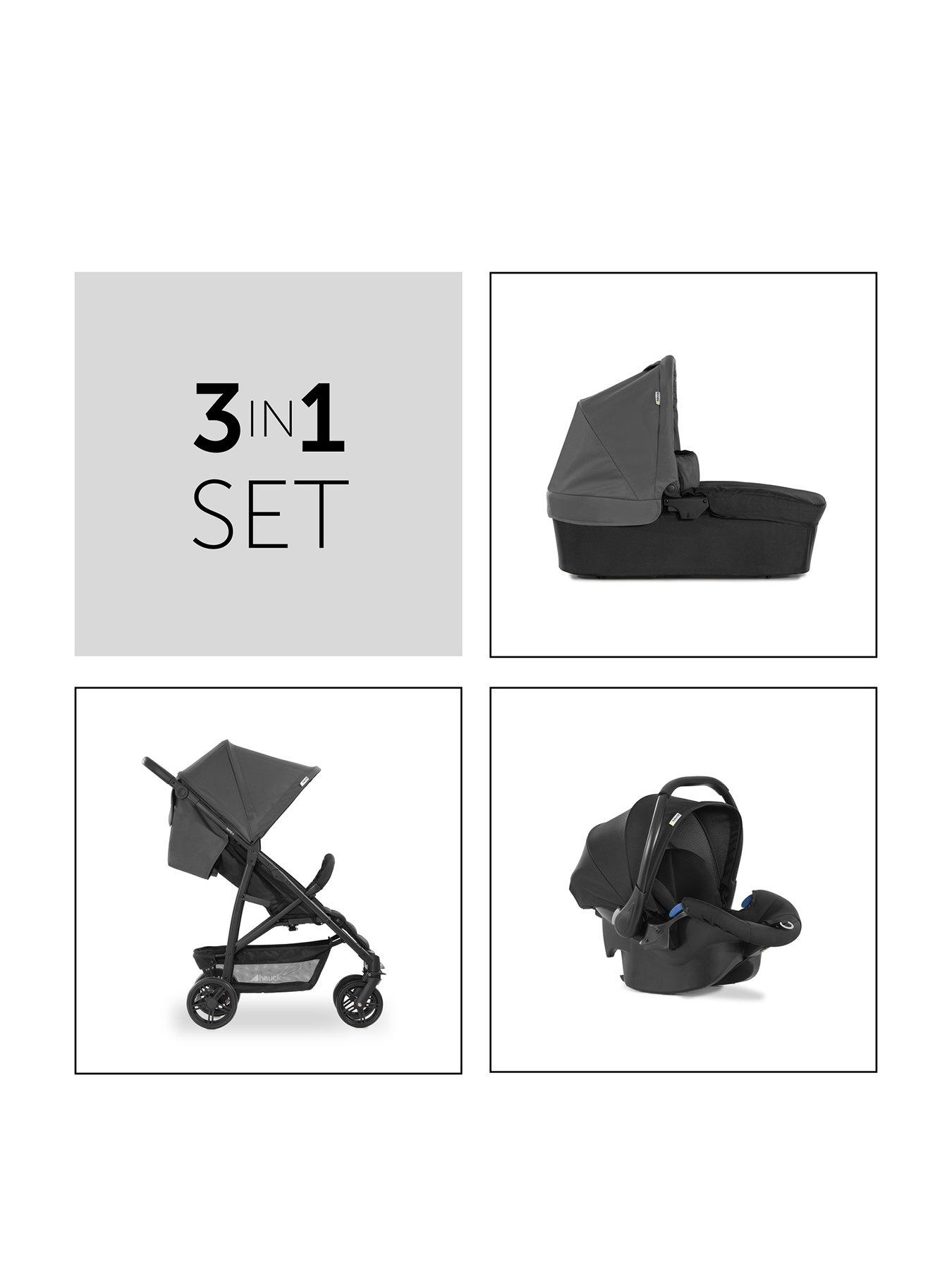 Image 2 of 8 of Hauck Rapid 4 Trioset Travel System - Grey