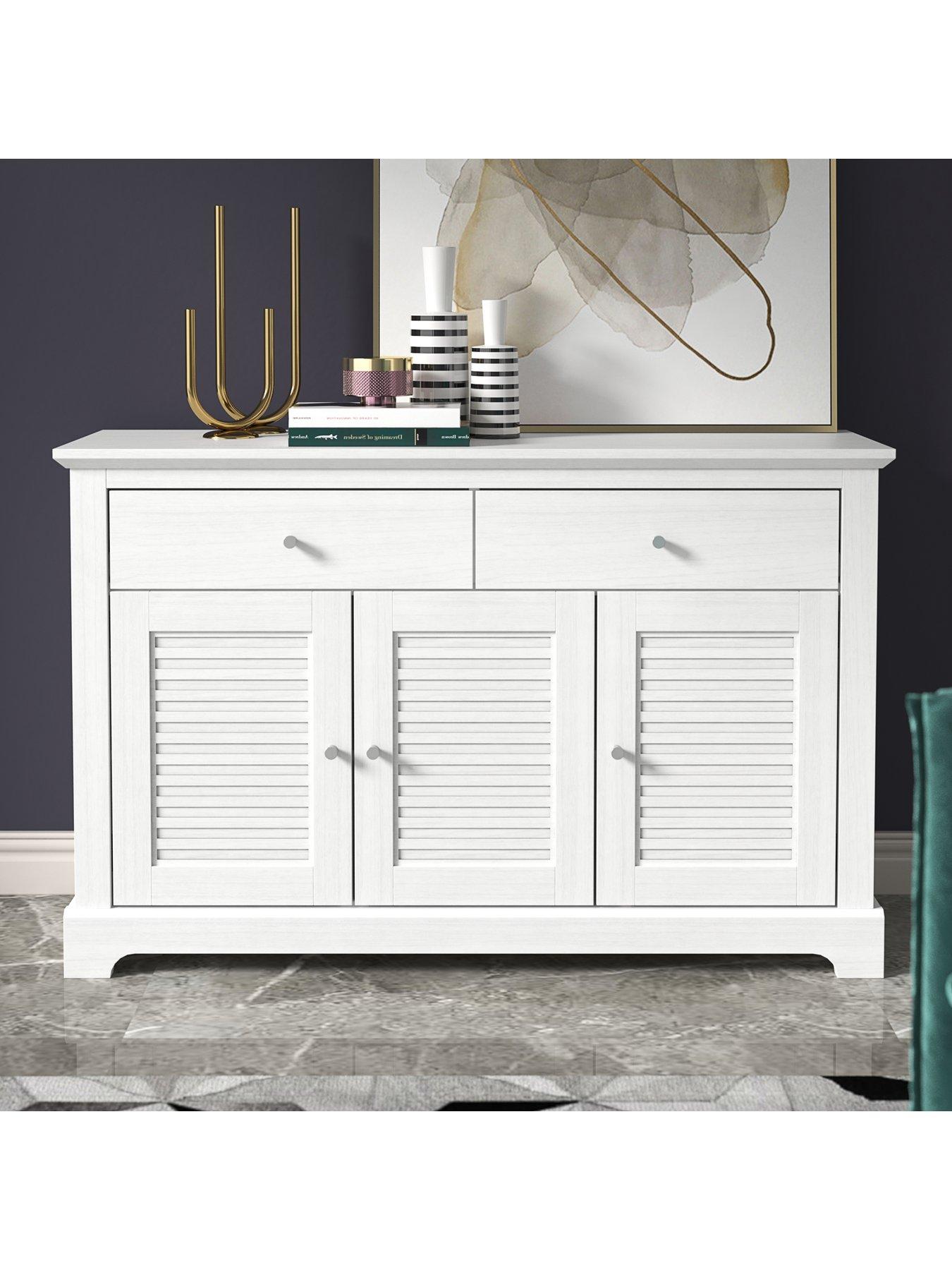 Image 1 of 6 of GFW Salcombe Large 3 Door, 2 Drawer Sideboard - White