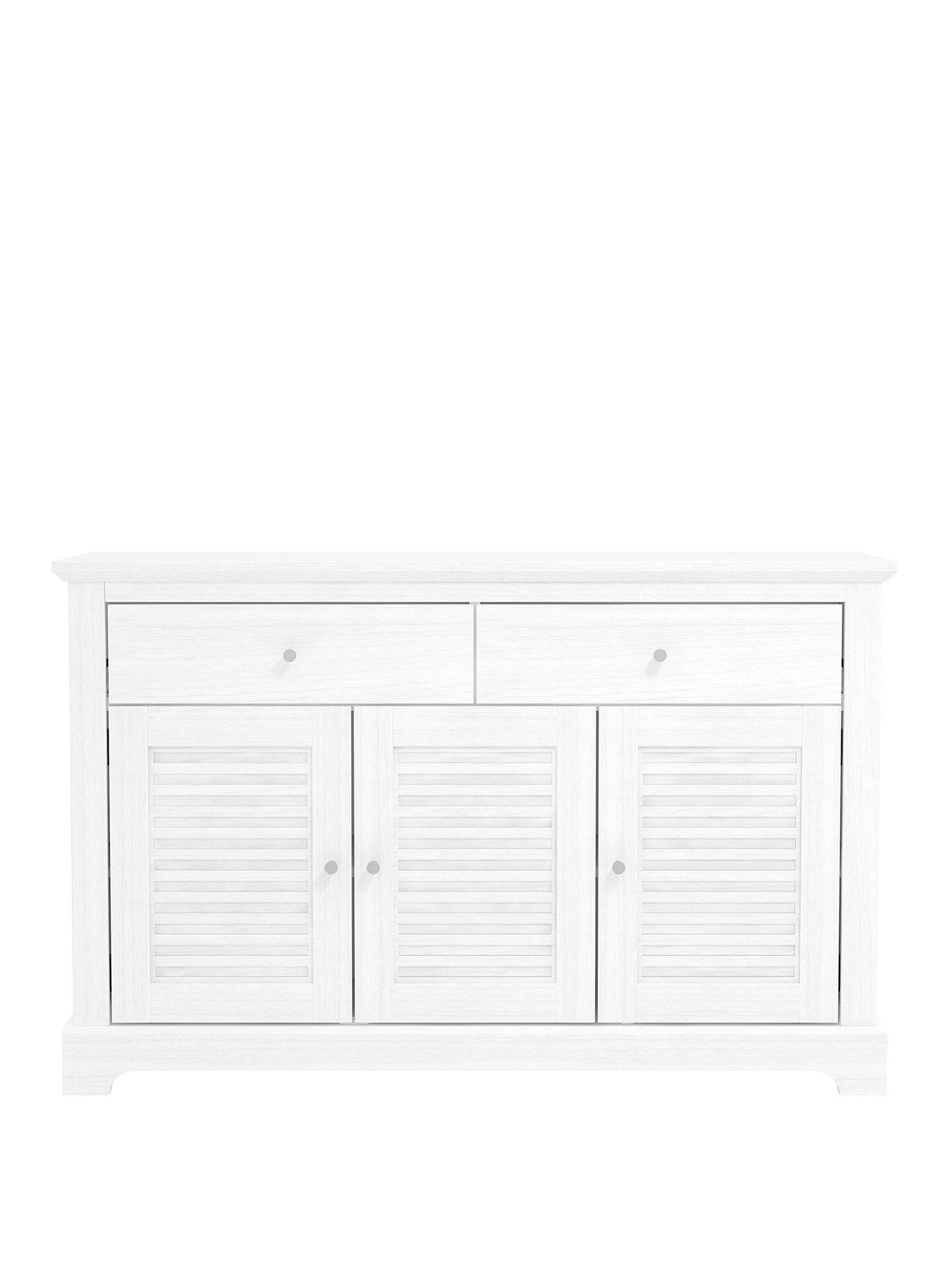 Image 2 of 6 of GFW Salcombe Large 3 Door, 2 Drawer Sideboard - White