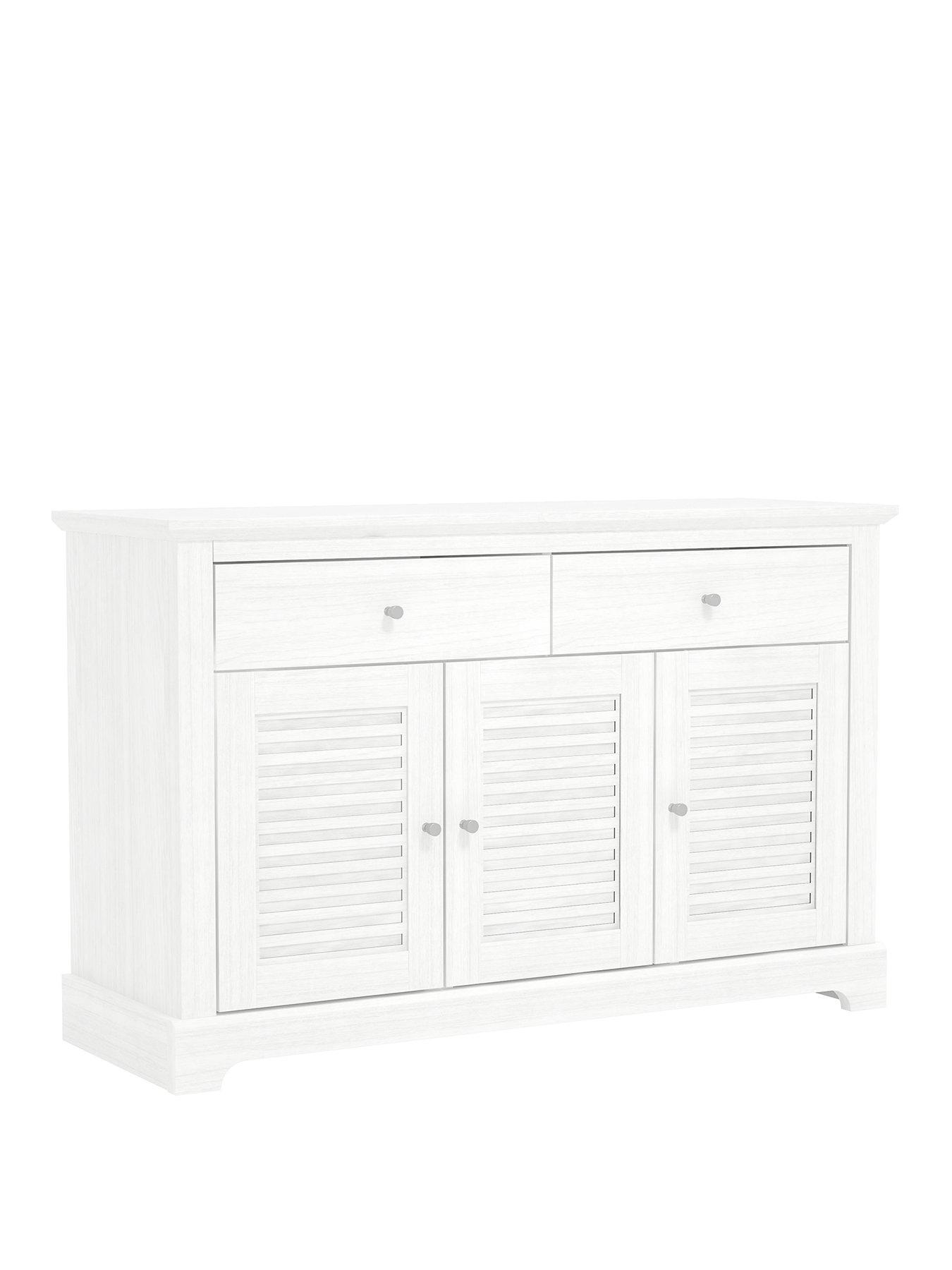 Image 3 of 6 of GFW Salcombe Large 3 Door, 2 Drawer Sideboard - White