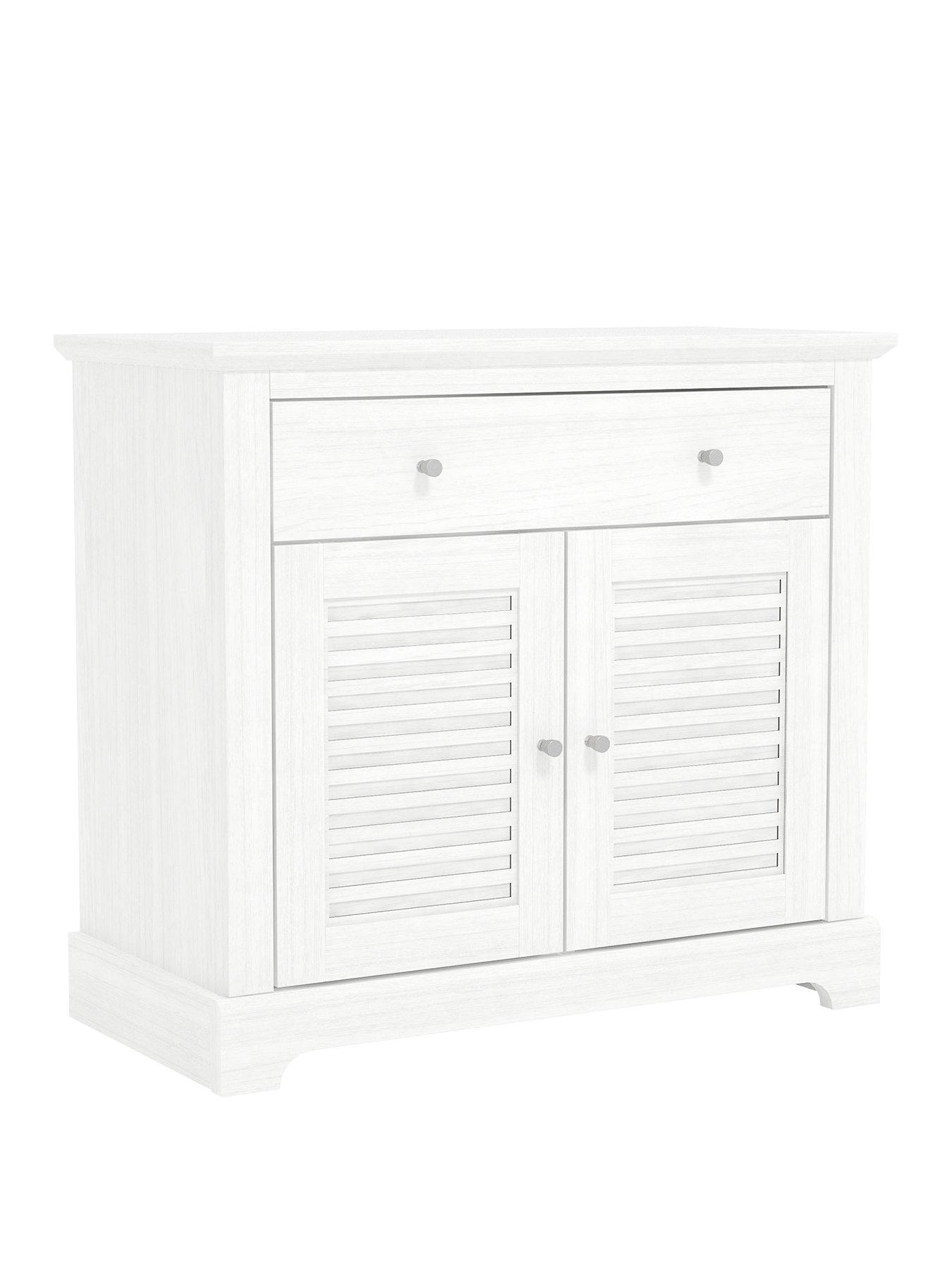  image of gfw-salcombe-2-door-1-drawer-compact-sideboard-white