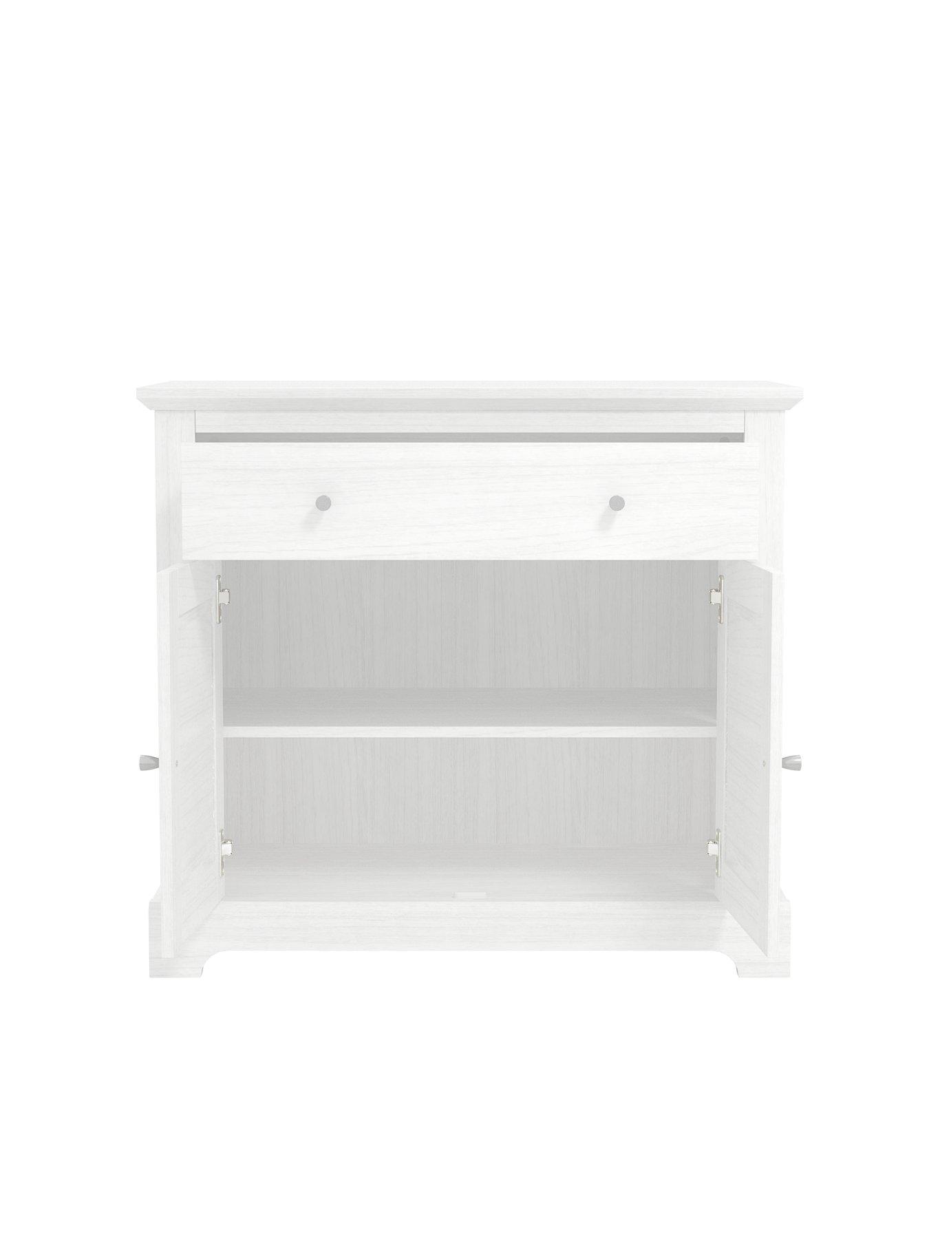  image of gfw-salcombe-2-door-1-drawer-compact-sideboard-white