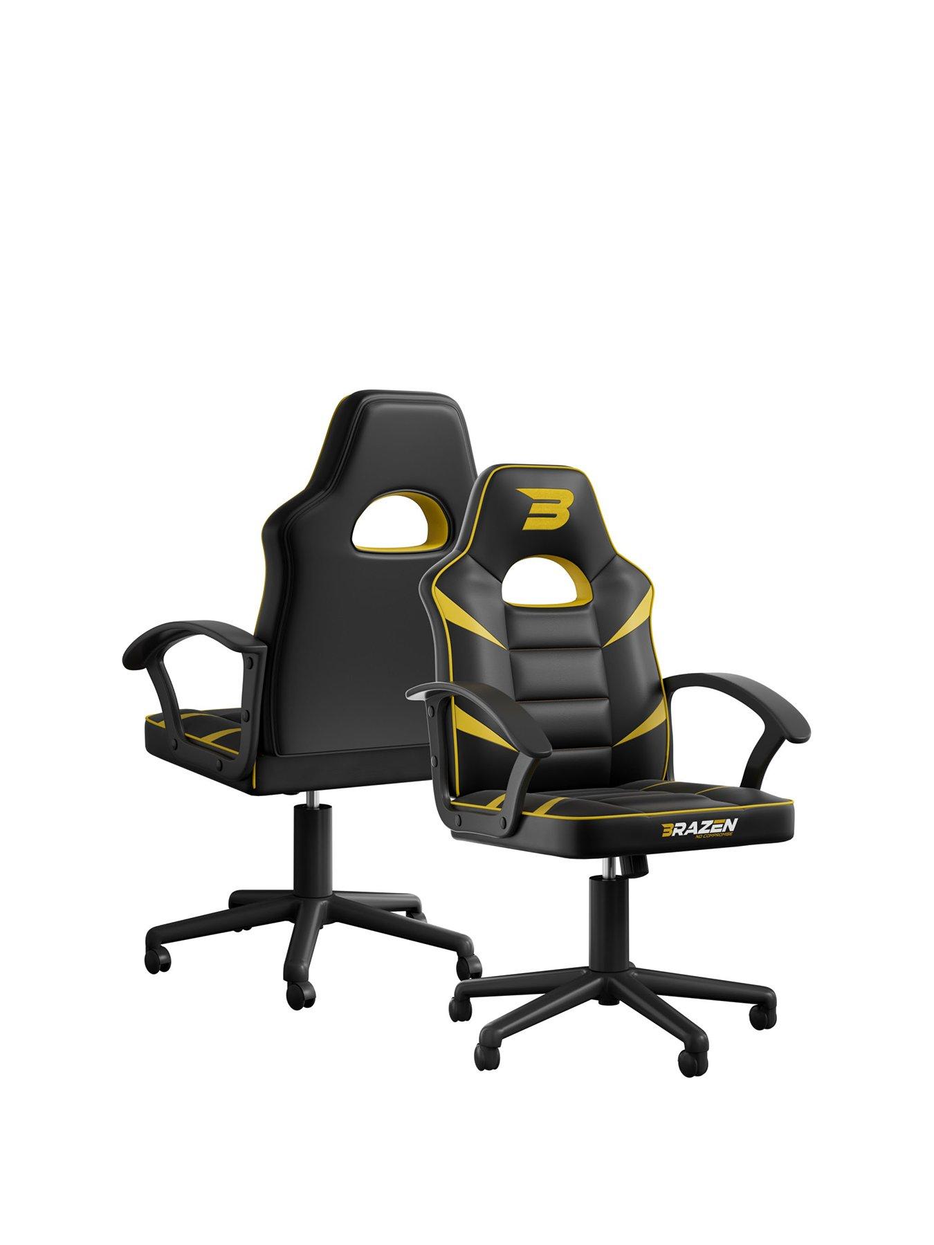 BraZen Valor Mid Back PC Gaming Chair - Yellow