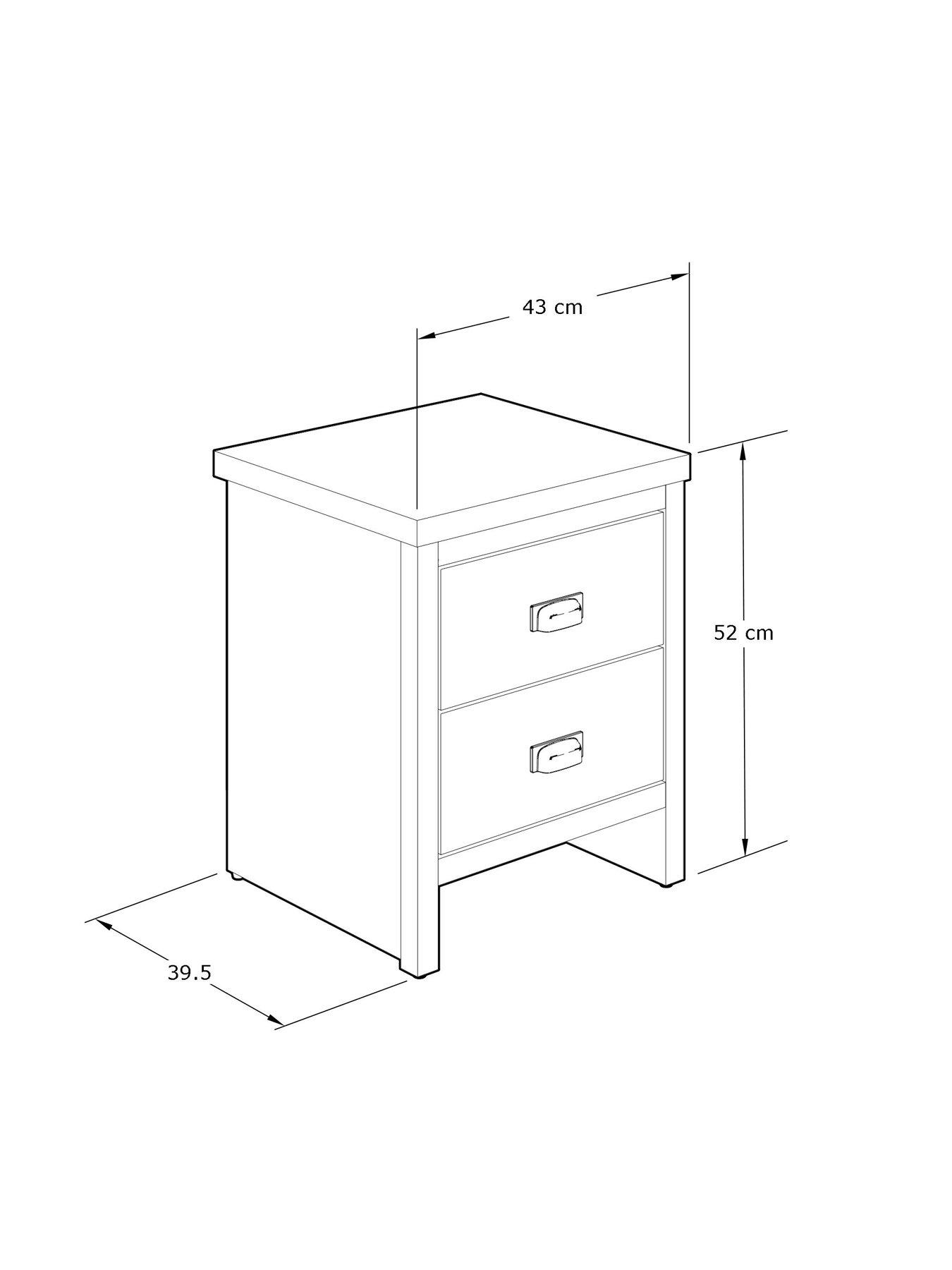 Image 4 of 4 of GFW Boston 2 Drawer Bedside Chest